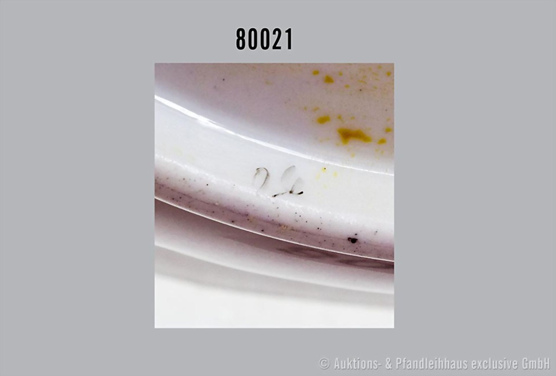 Konv. Porzellan flacher Teller, D 24 cm und Suppenteller, D 23 cm, Meissen, aus dem ... - Bild 6 aus 7