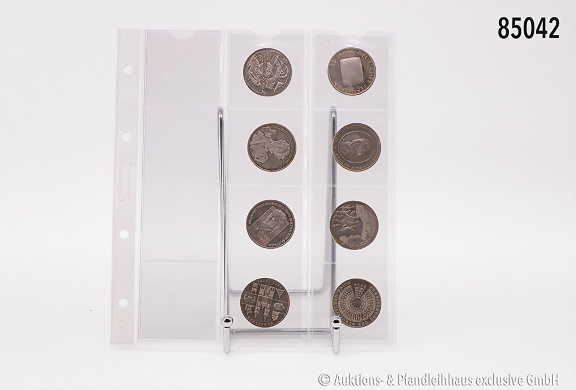 BRD, Konv. 8 x 10-Euro-Gedenkmünzen aus 2002/2005, gemischter Zustand, teilweise mit ...