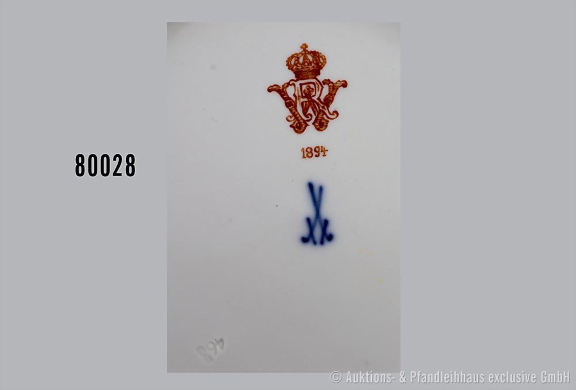 Konv. Porzellan Kuchenteller, D 20 cm und Untertasse, D 15 cm, Meissen, aus dem Service ... - Image 3 of 4