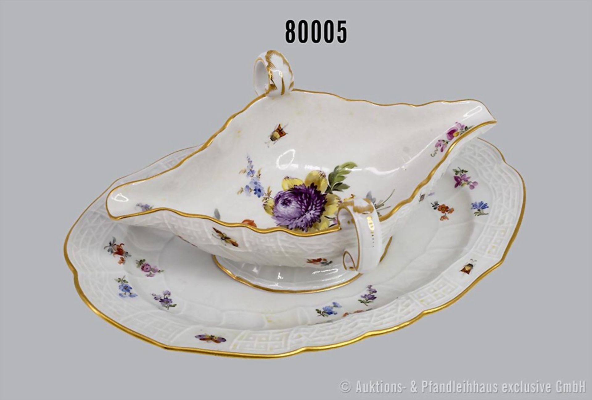 Porzellan-Sauciere, Meissen, aus dem Service für Kaiser Wilhelm II. (1888-1918), datiert ...