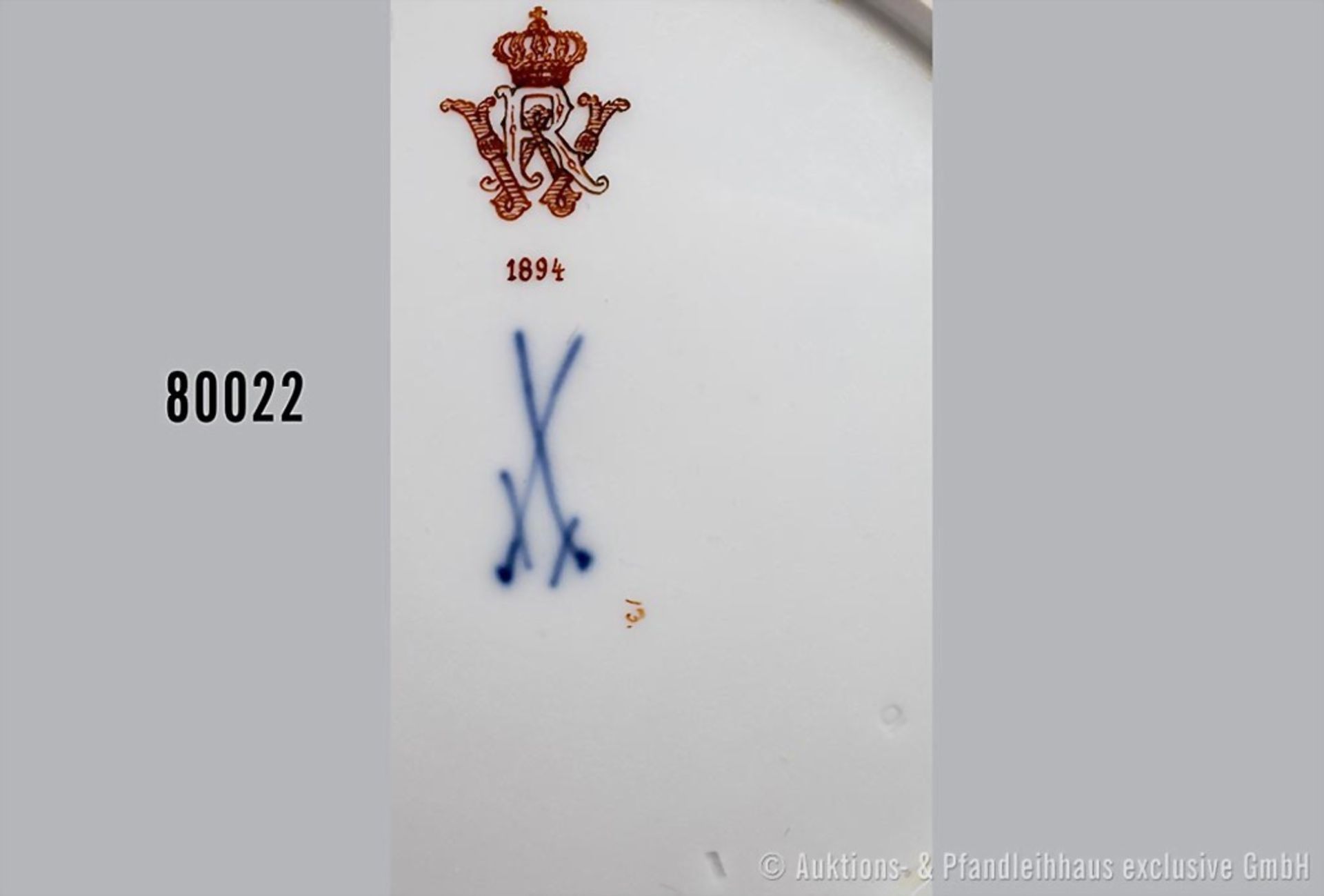 Konv. Porzellan flacher Teller, D 24 cm und Suppenteller, D 23 cm, Meissen, aus dem ... - Bild 3 aus 3