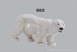 Porzellan Eisbär, Meissen, 1. Wahl, Modell-Nr. T 182, H ca. 10 cm, L ca. 21 cm, sehr ...