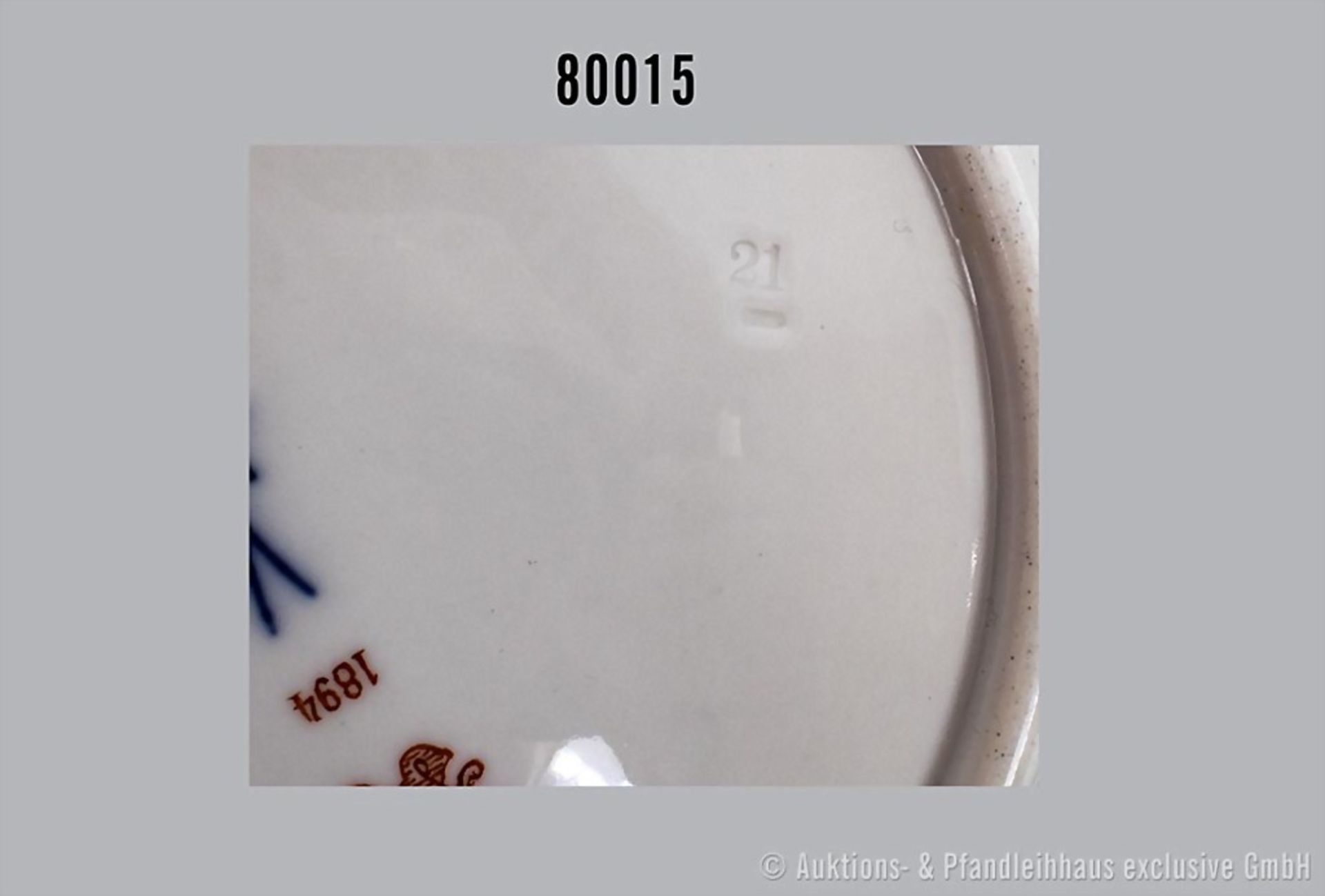 Konv. Porzellan flacher Teller, D 24 cm und Suppenteller, D 23 cm, Meissen, aus dem ... - Bild 5 aus 5