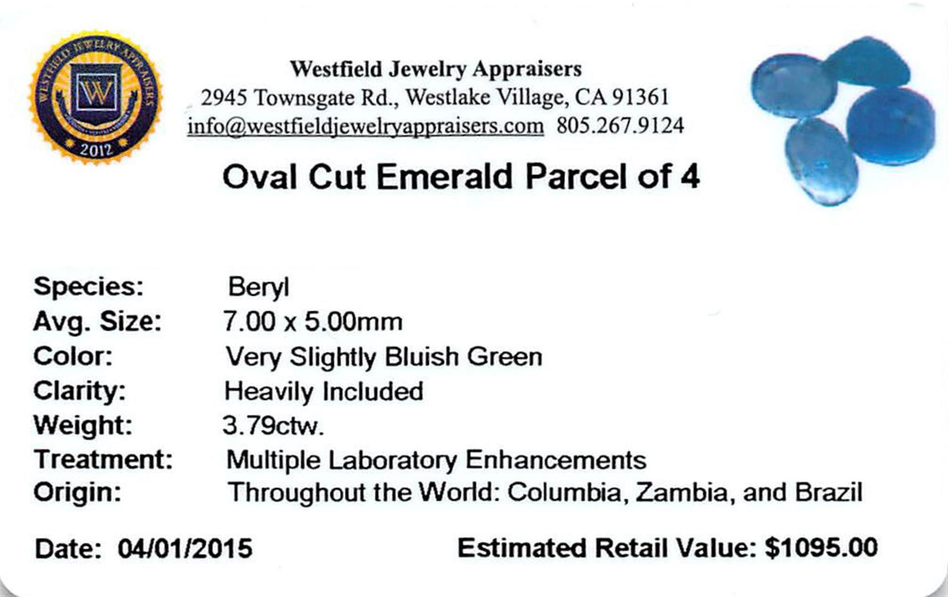 3.79 ctw Oval Mixed Emerald Parcel - Image 2 of 2
