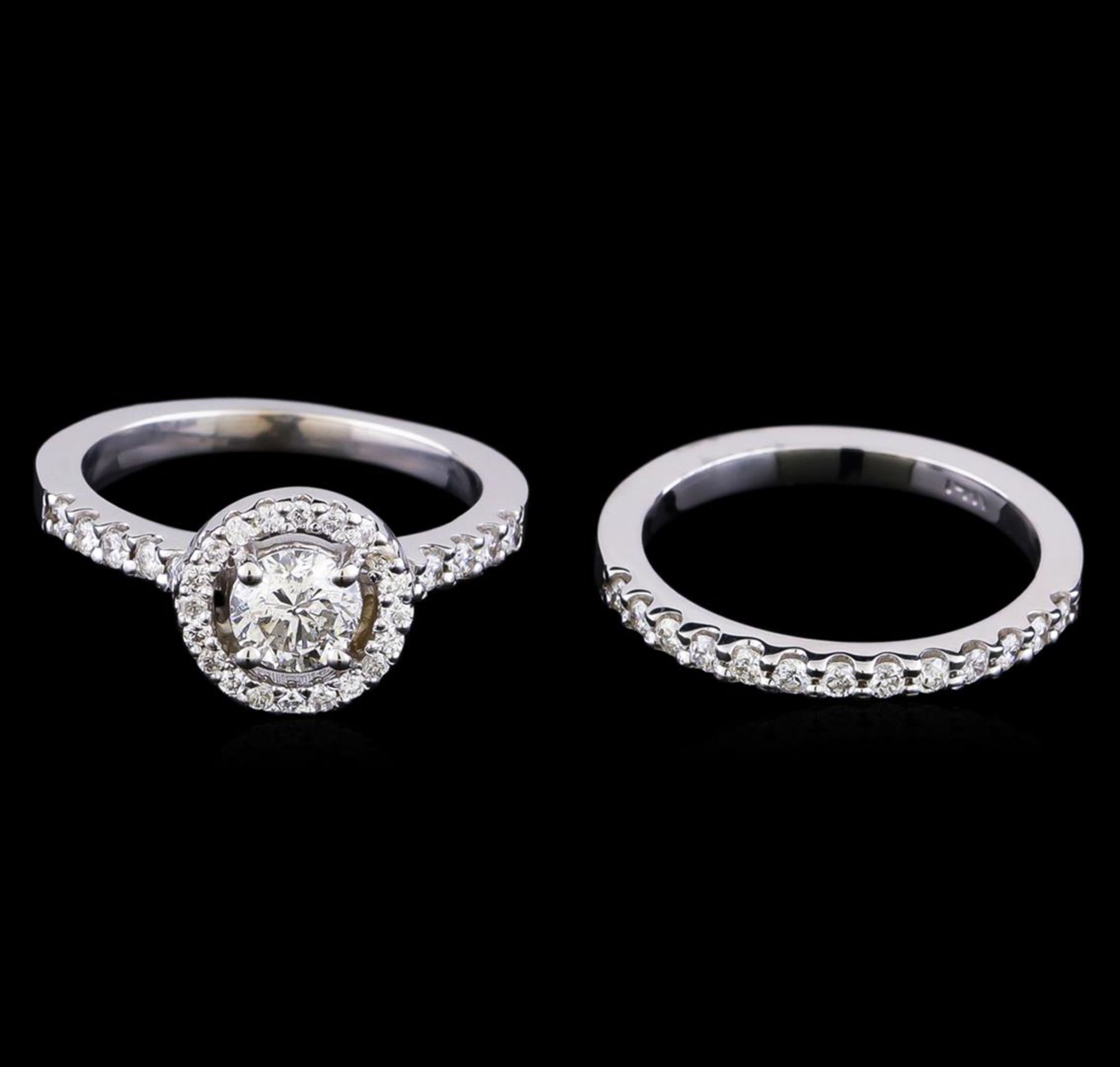1.23 ctw Diamond Wedding Ring Set - 14KT White Gold - Image 2 of 4
