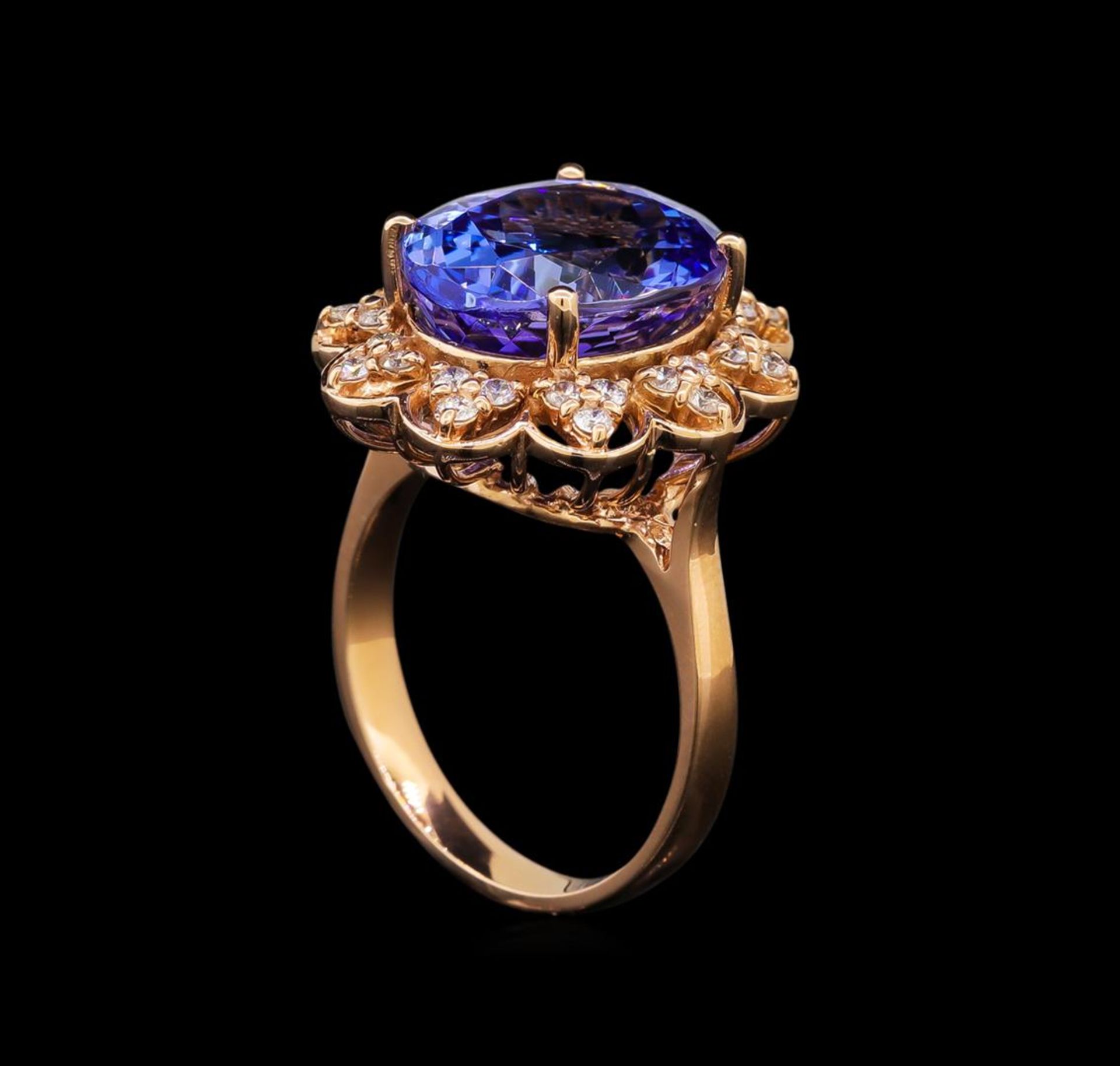 14KT Rose Gold 8.58 ctw Tanzanite and Diamond Ring - Image 4 of 5