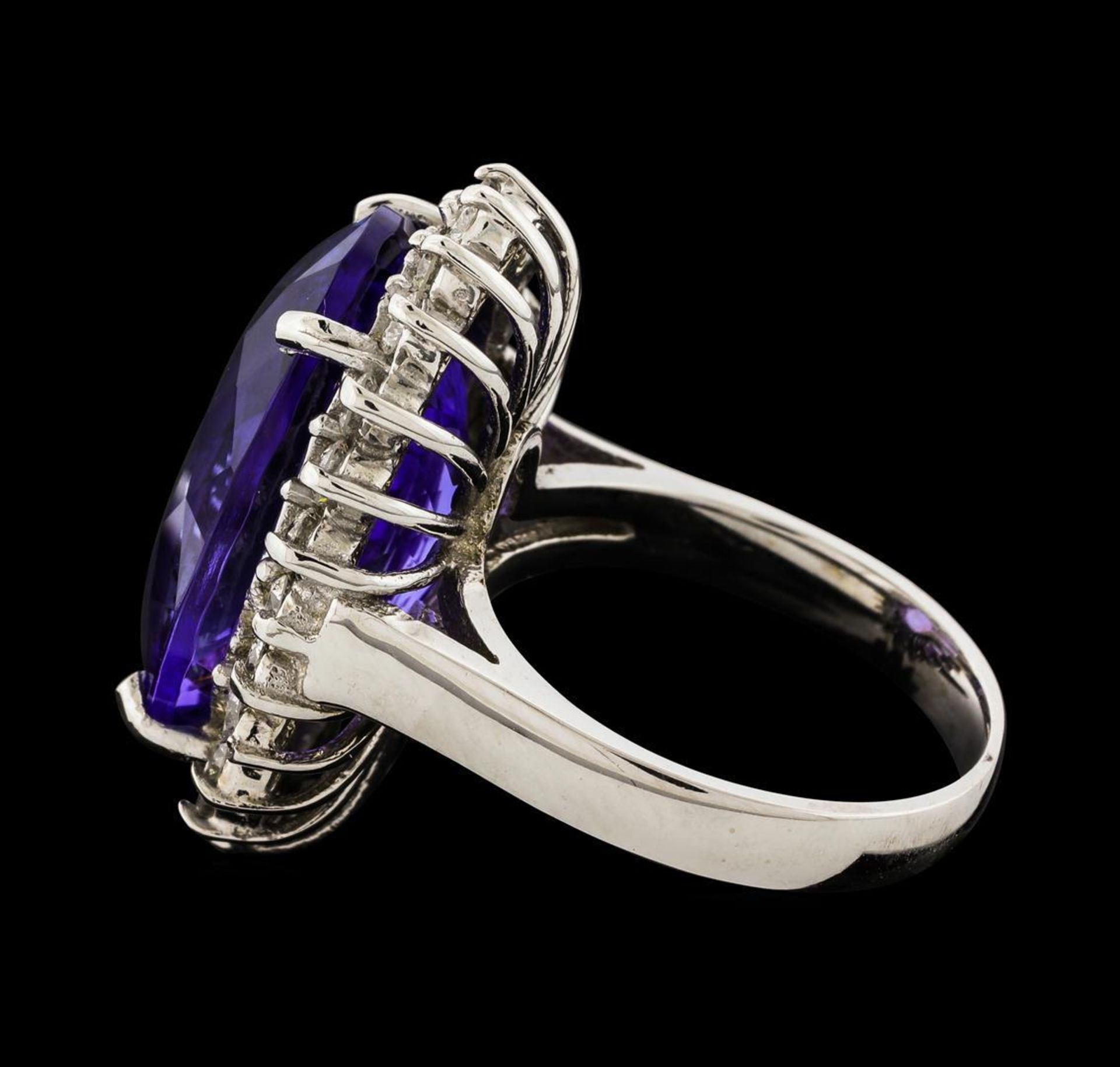 14.43 ctw Tanzanite and Diamond Ring - 14KT White Gold - Image 3 of 5