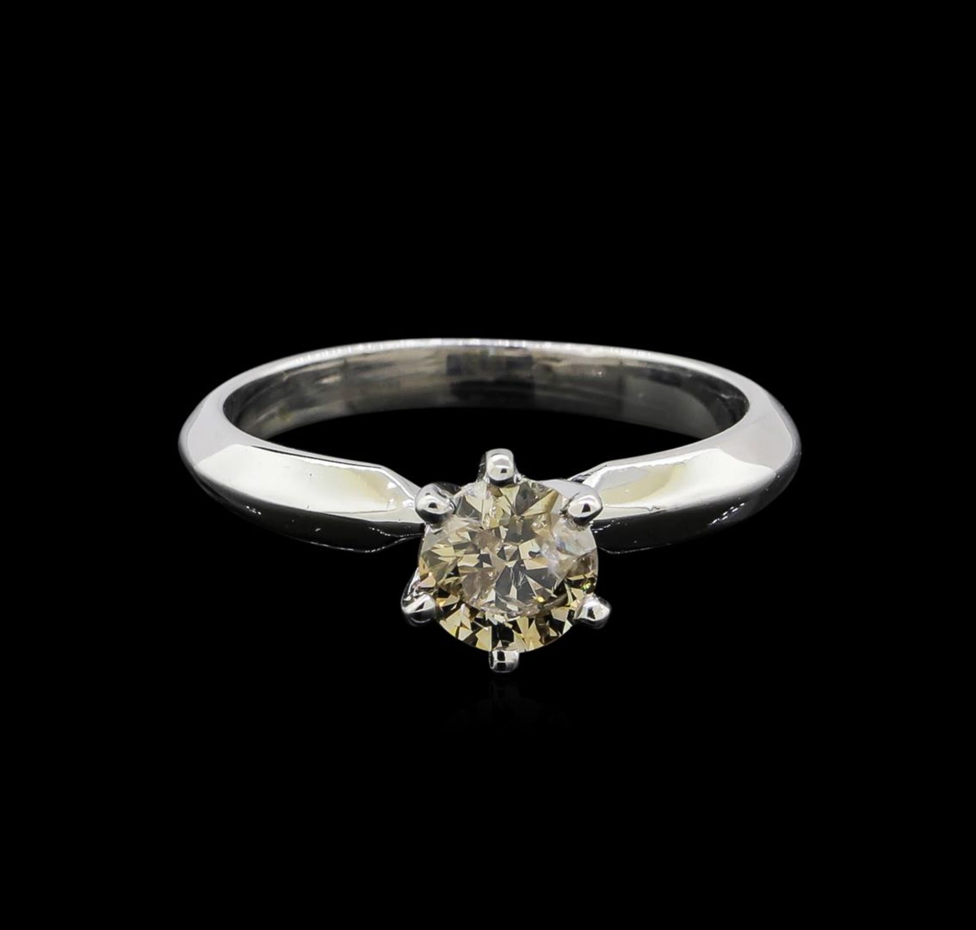 14KT White Gold 0.70 ctw Round Cut Fancy Brown Diamond Solitaire Ring - Image 2 of 5