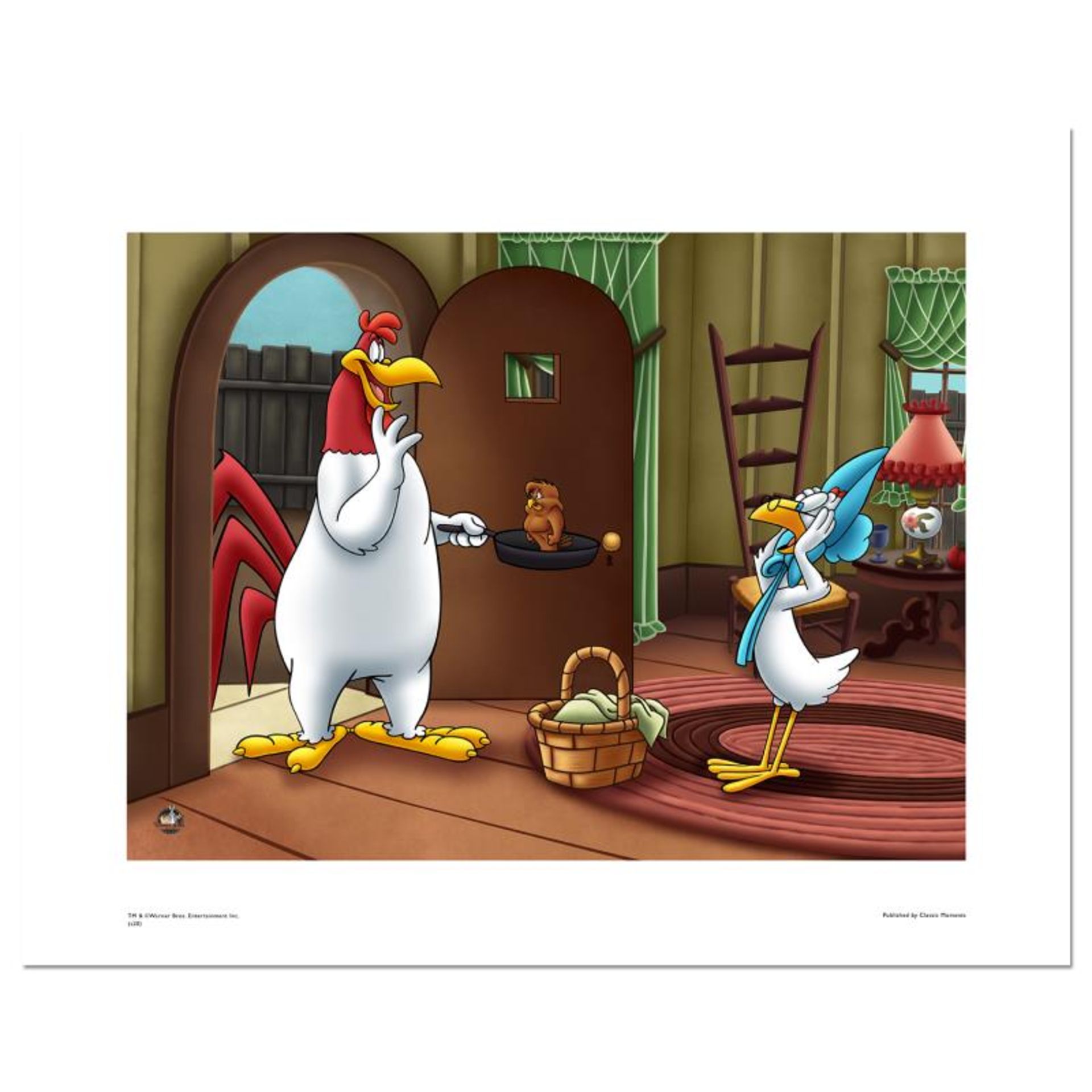 "Foghorn Serving Henry" Numbered Limited Edition Giclee with Certificate of Auth