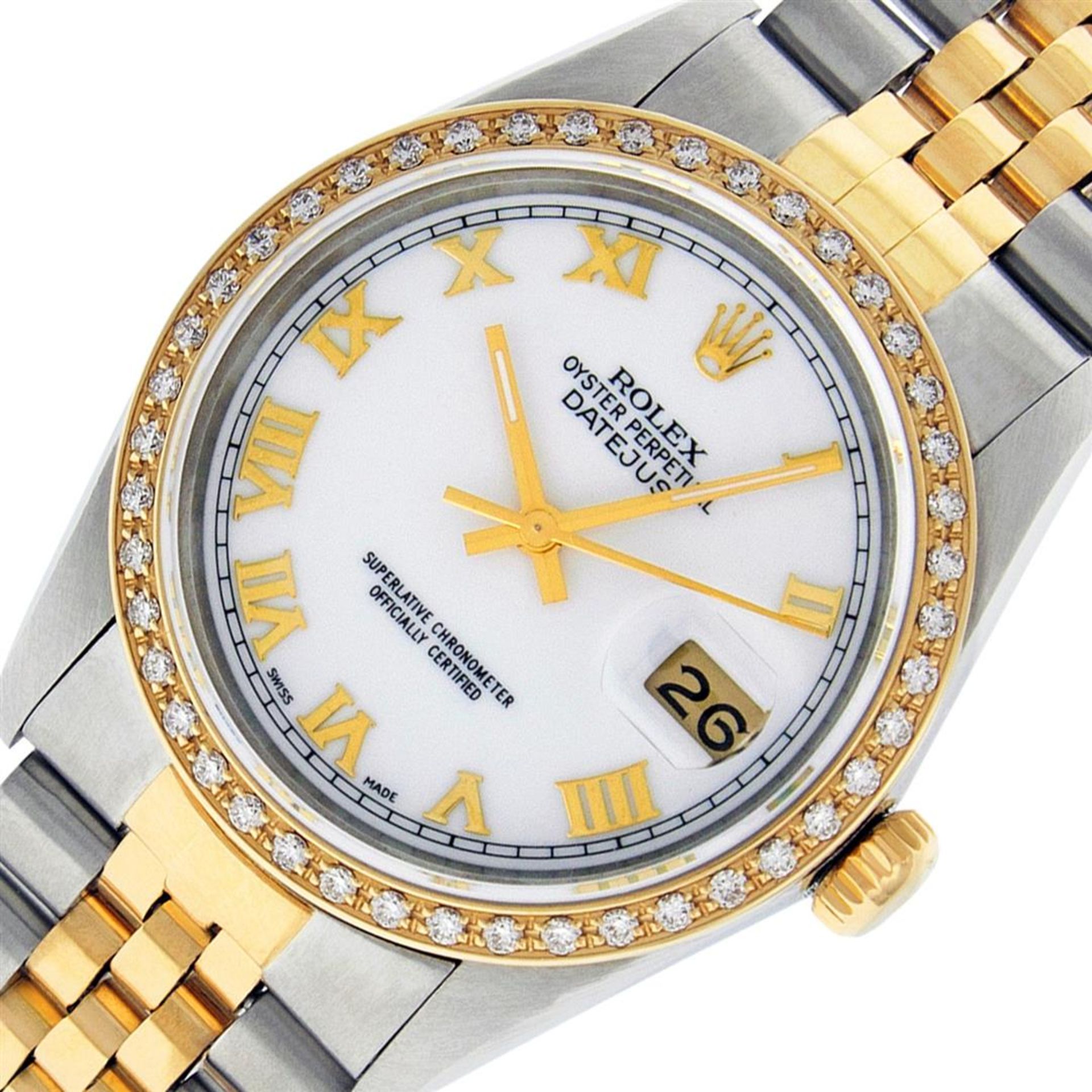 Rolex Mens 2 Tone Mother Of Pearl Diamond 36MM Datejust Wristwatch - Image 7 of 8