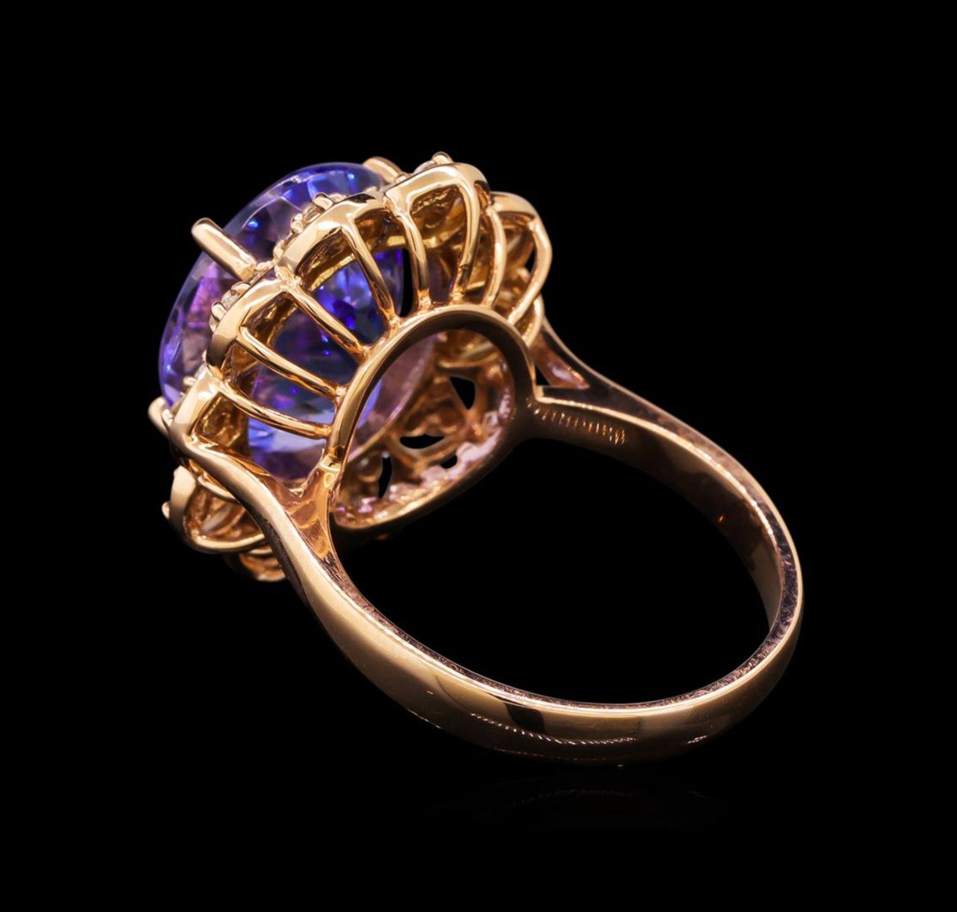 14KT Rose Gold 8.58 ctw Tanzanite and Diamond Ring - Image 3 of 5