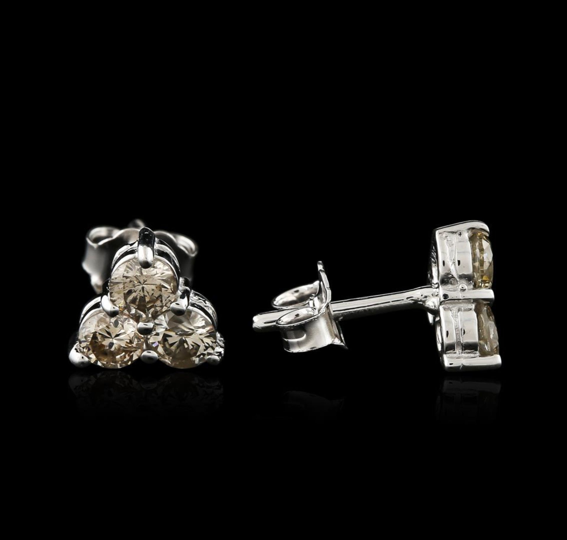 14KT White Gold 1.22 ctw Diamond Earrings - Image 2 of 3