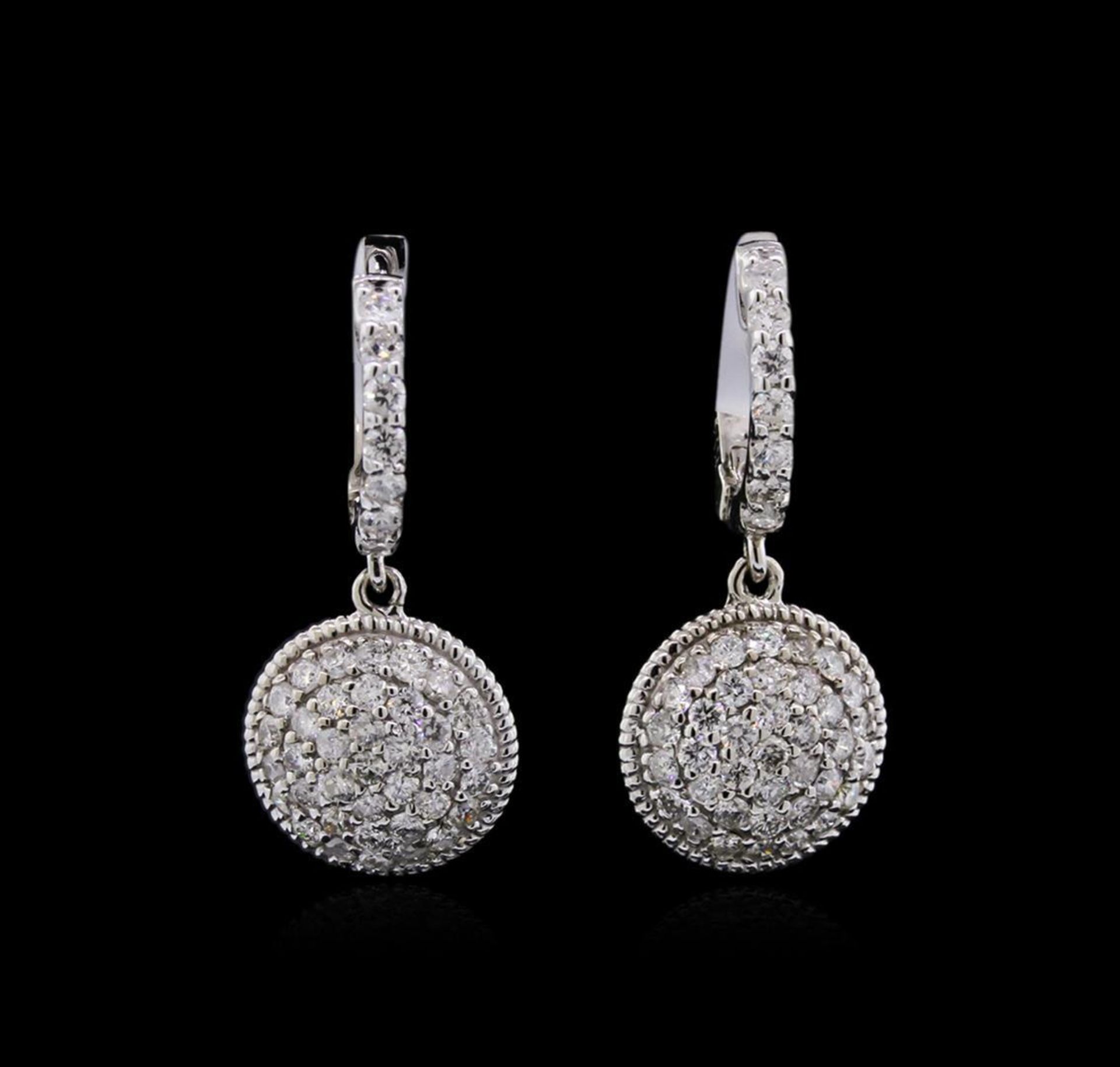 1.33 ctw Diamond Earrings - 14KT White Gold