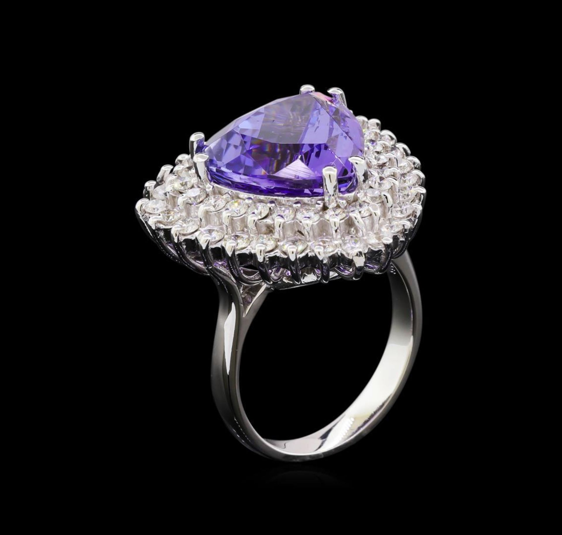 10.95 ctw Tanzanite and Diamond Ring - 14KT White Gold - Image 4 of 5