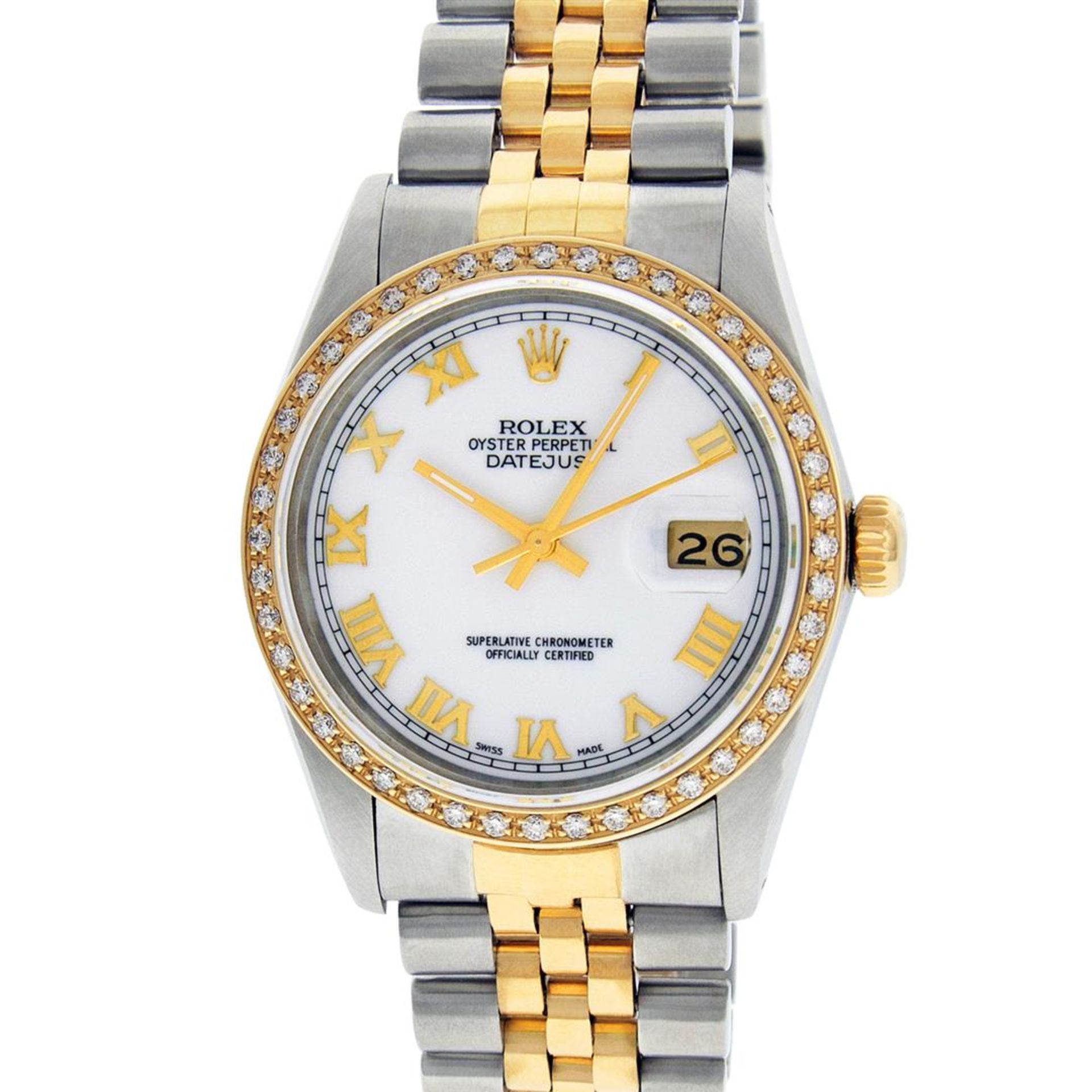 Rolex Mens 2 Tone Mother Of Pearl Diamond 36MM Datejust Wristwatch - Image 2 of 8