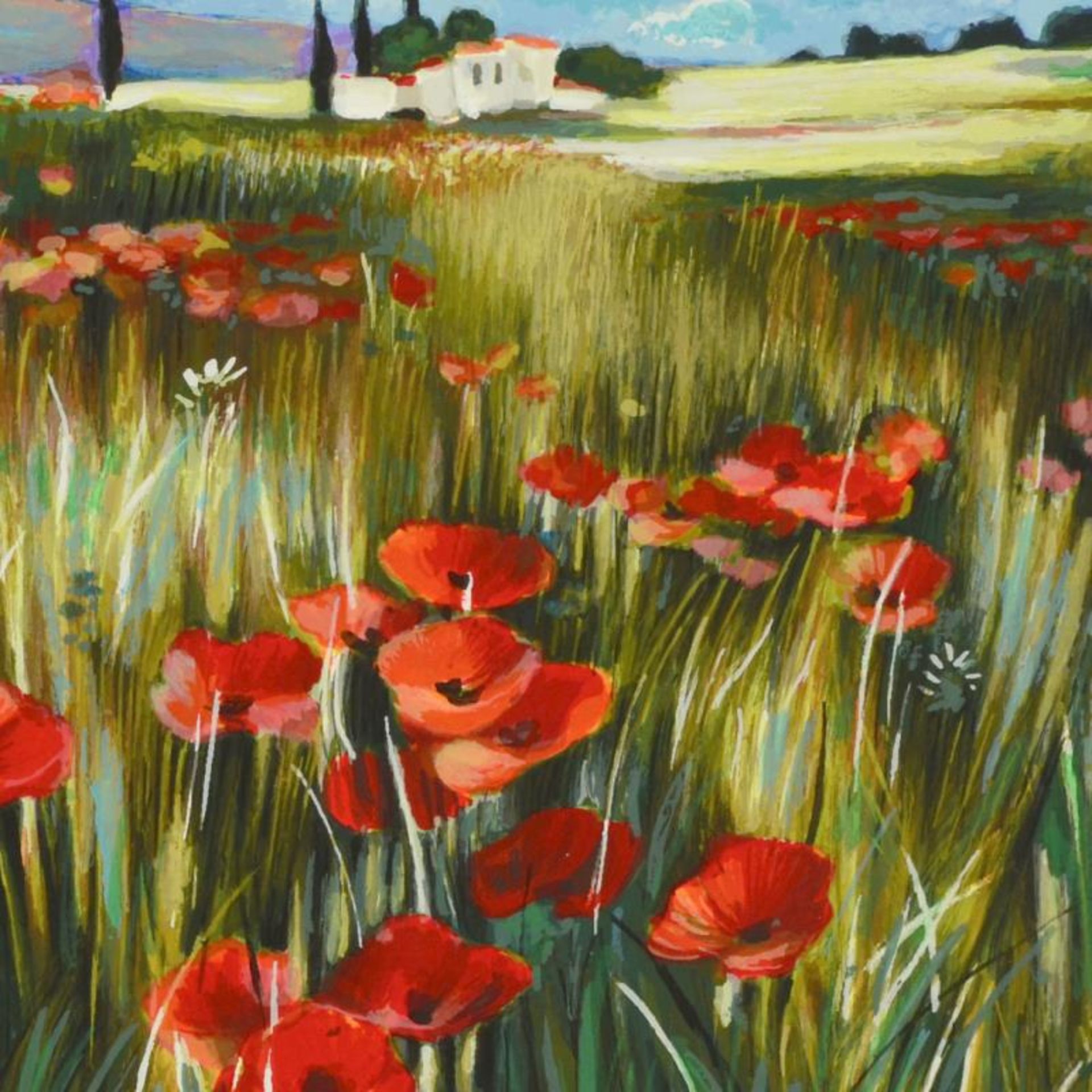 Yuri Dupond, "Red Meadow" Limited Edition Serigraph, Numbered and Hand Signed wi - Image 2 of 2