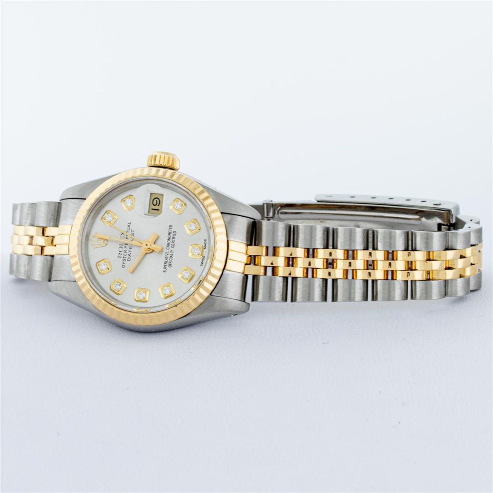 Rolex Ladies 2 Tone Silver Diamond 26MM Datejust Wristwatch - Image 5 of 9