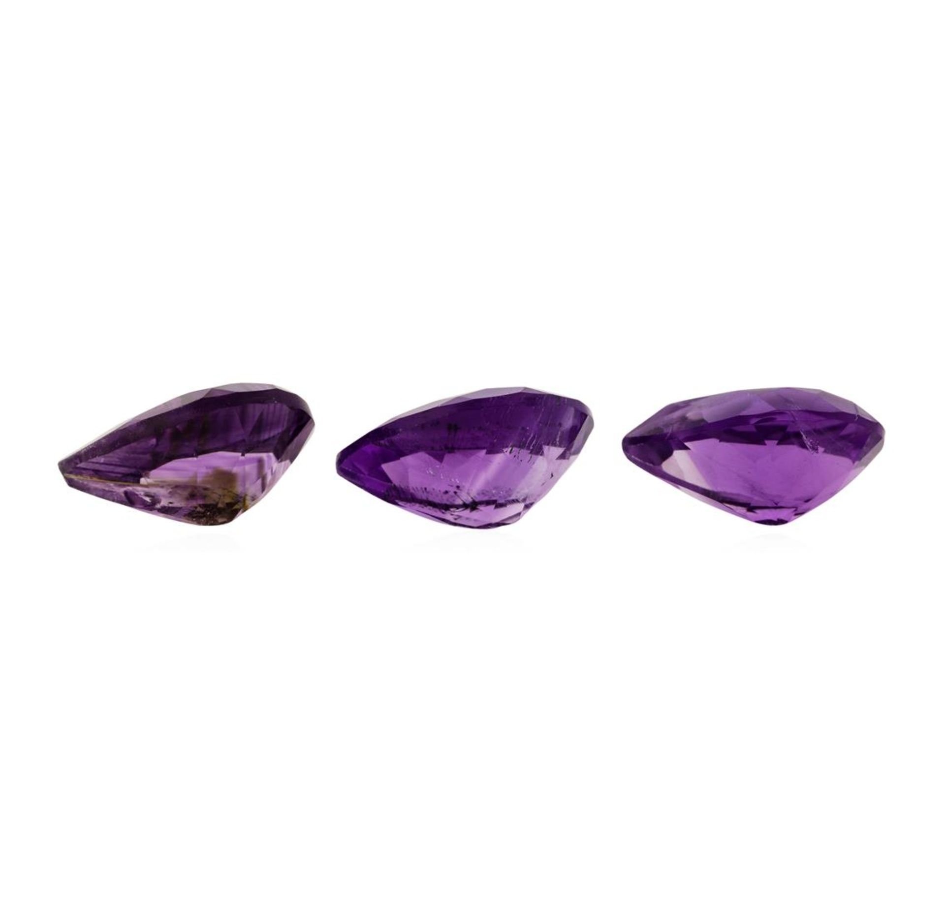 22.51 ctw.Natural Pear Cut Amethyst Parcel of Three - Image 2 of 3