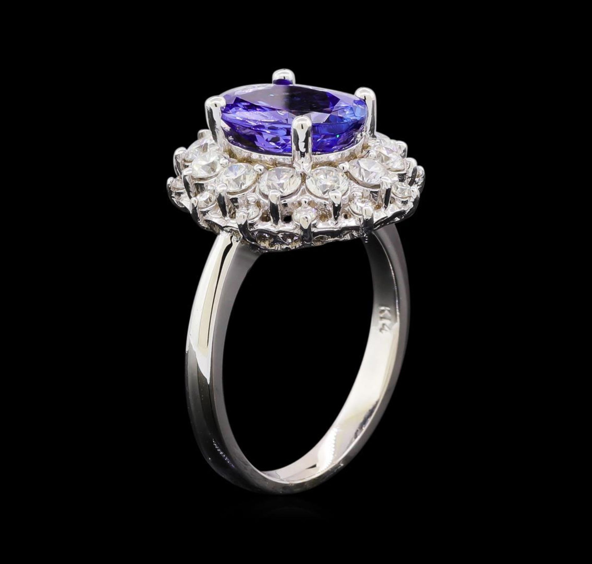 3.23 ctw Tanzanite and Diamond Ring - 14KT White Gold - Image 4 of 5