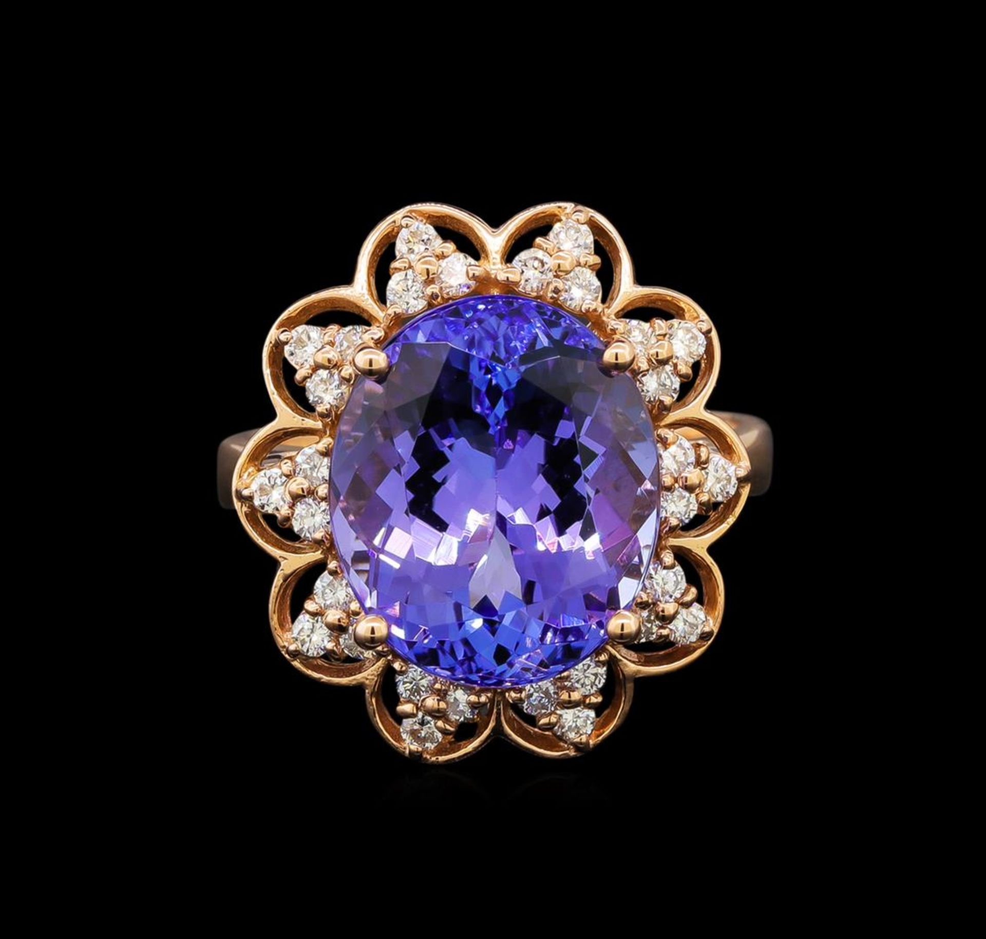 14KT Rose Gold 8.58 ctw Tanzanite and Diamond Ring - Image 2 of 5