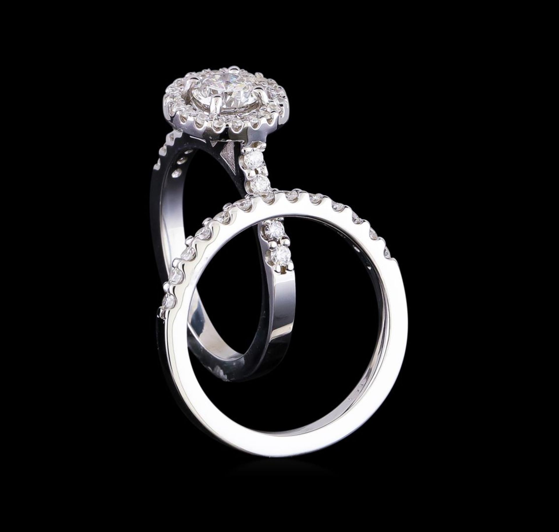 1.23 ctw Diamond Wedding Ring Set - 14KT White Gold - Image 3 of 4
