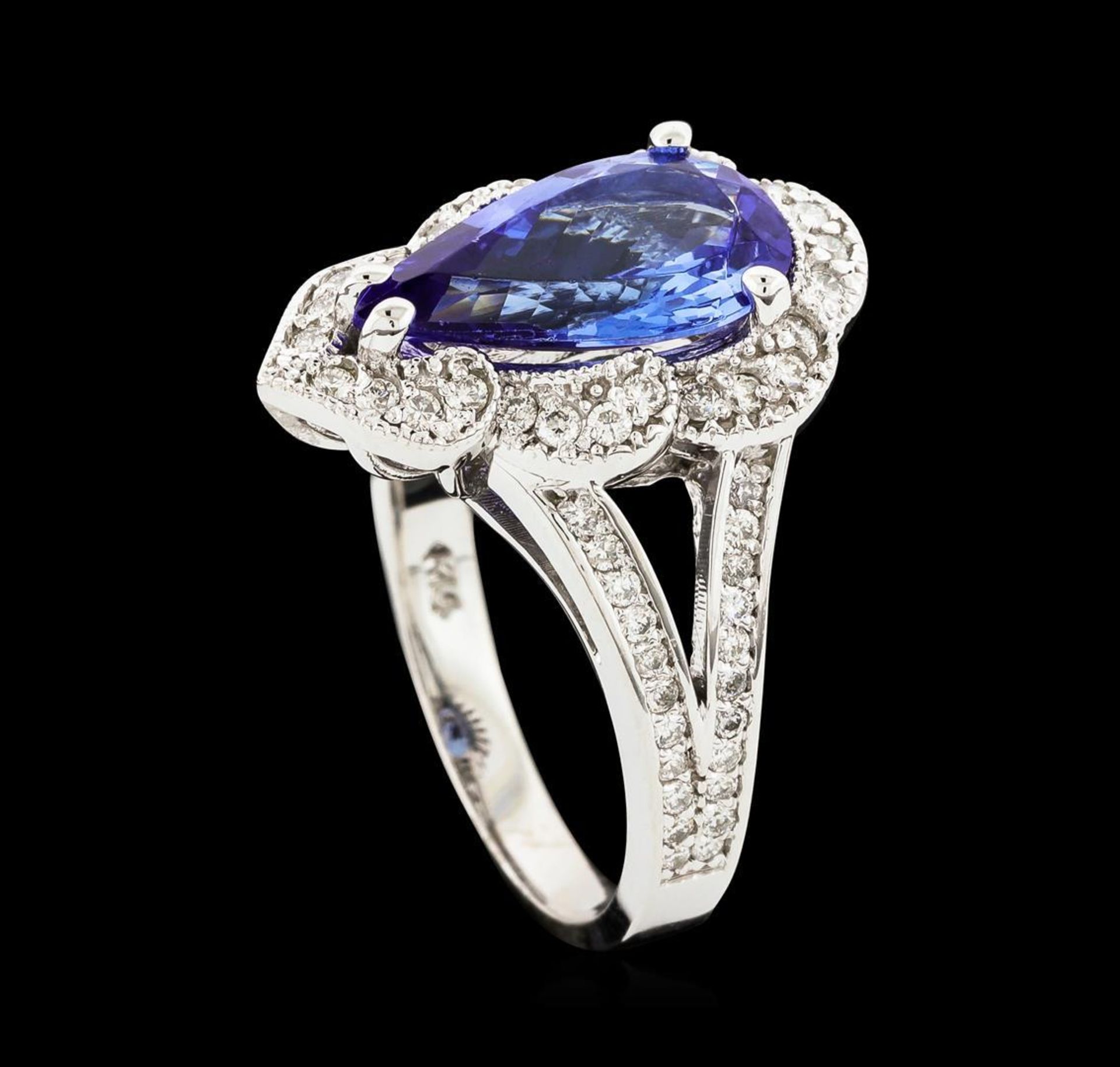 2.75 ctw Tanzanite and Diamond Ring - 14KT White Gold - Image 4 of 5