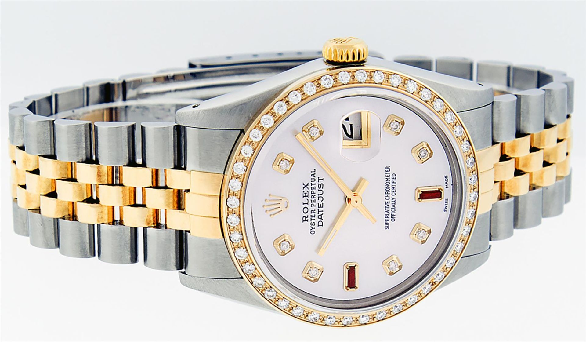 Rolex Mens 2 Tone Mother Of Pearl Diamond 36MM Oyster Perpetual Datejust - Image 6 of 9