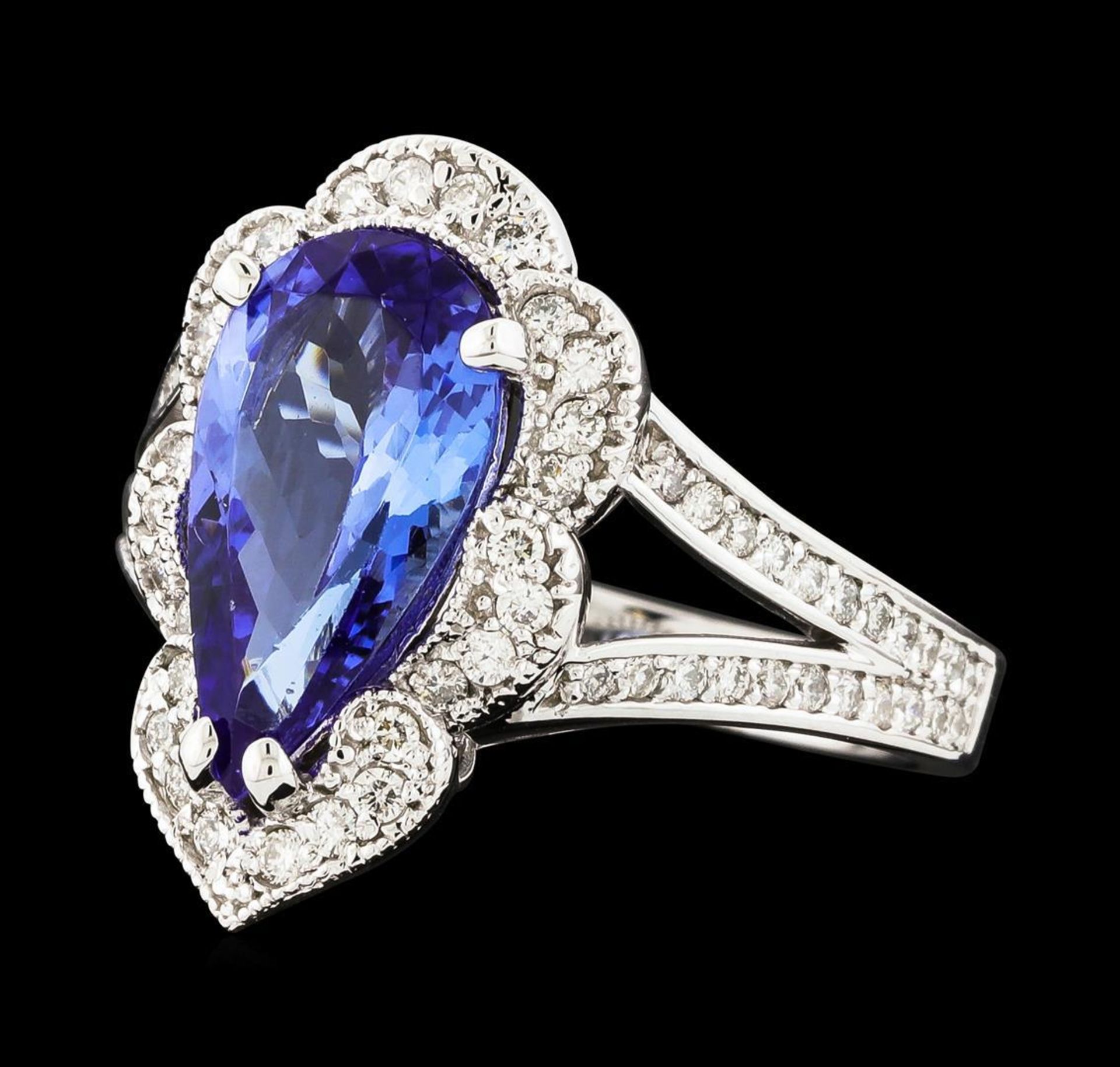 2.75 ctw Tanzanite and Diamond Ring - 14KT White Gold