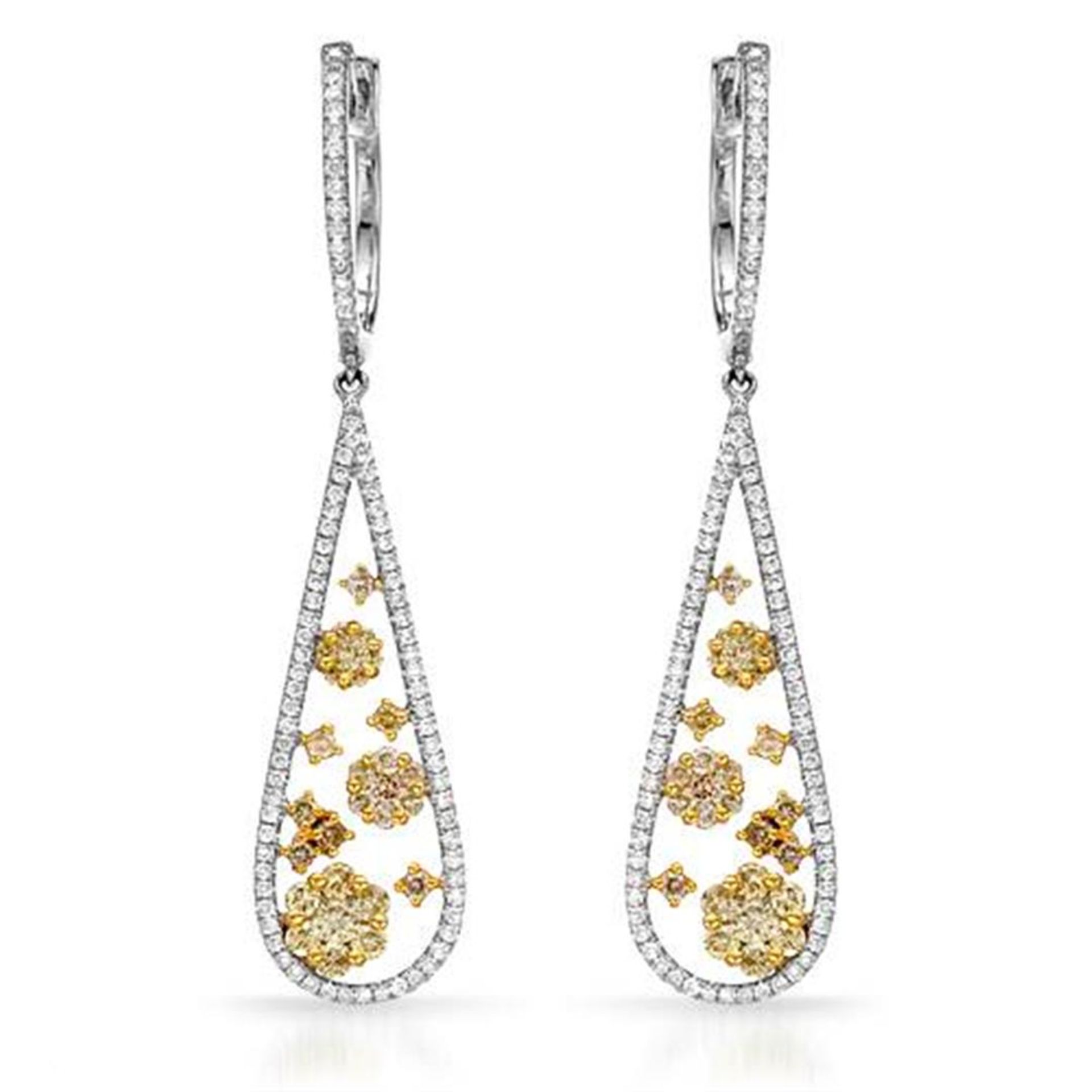 18k White Gold 1.86CTW Diamond Earrings, (SI1-SI2/VS2-SI1/G-H)