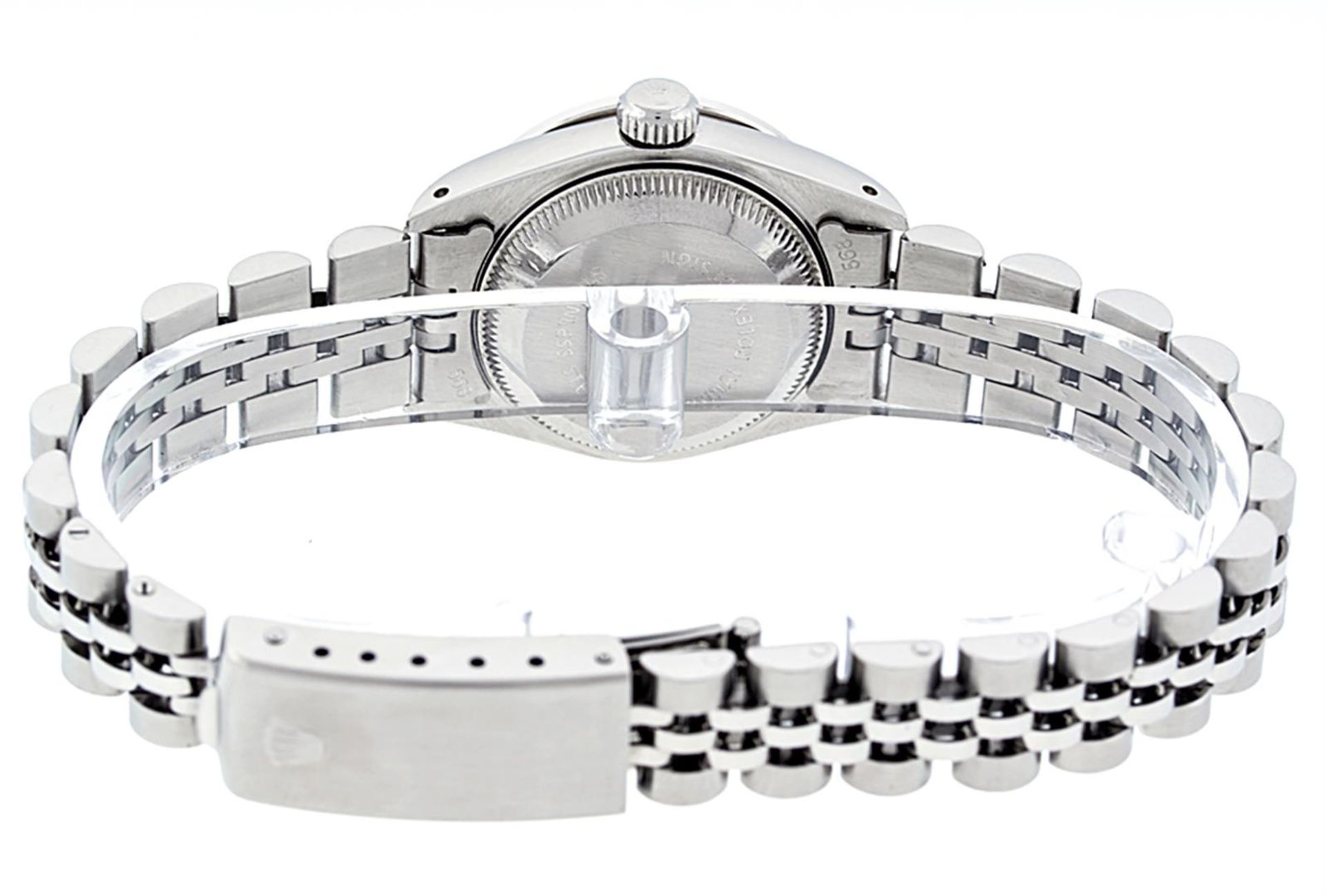 Rolex Ladies Stainless Steel 26MM Slate Grey String Diamond Lugs Datejust Wristw - Image 9 of 9