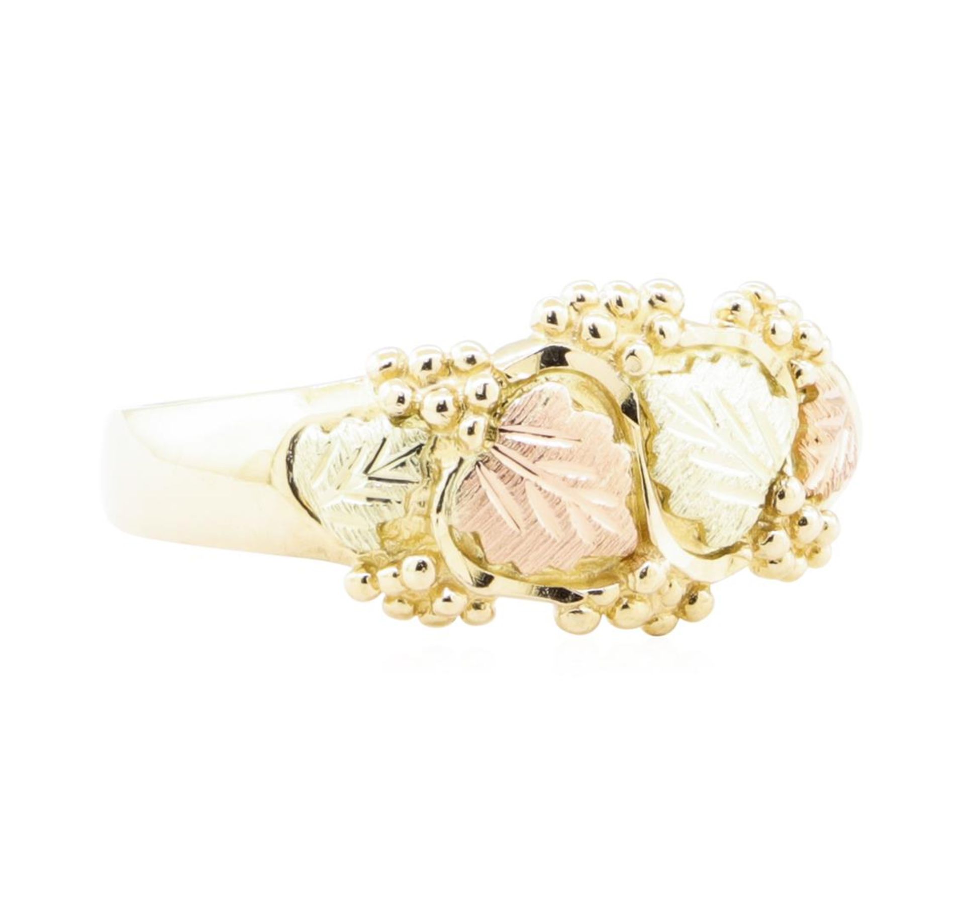 Black Hills Gold Motif Ring - 10KT Yellow, Pink, and Green Gold