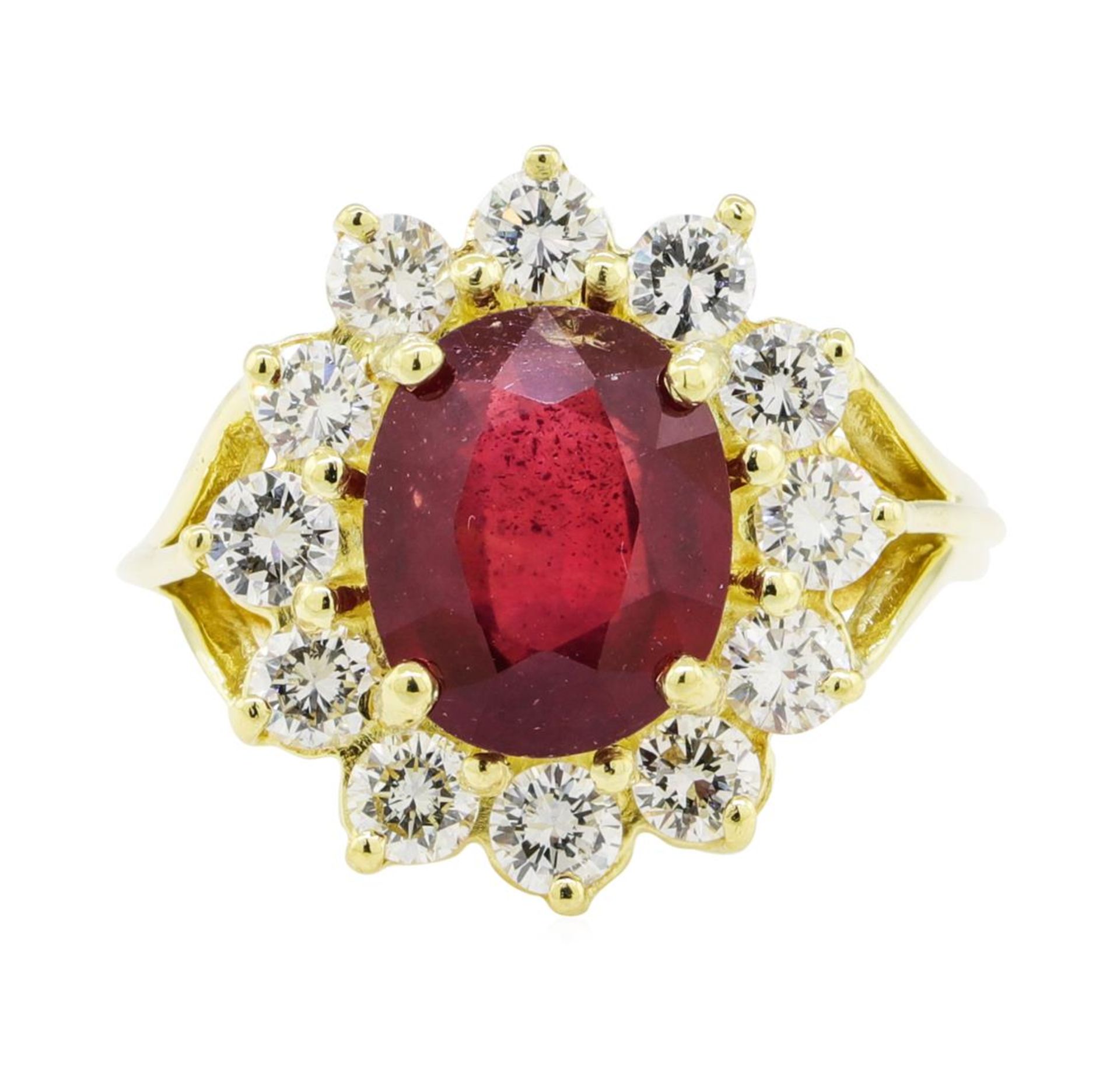 5.51 ctw Ruby and Diamond Ring - 18KT Yellow Gold - Image 2 of 5