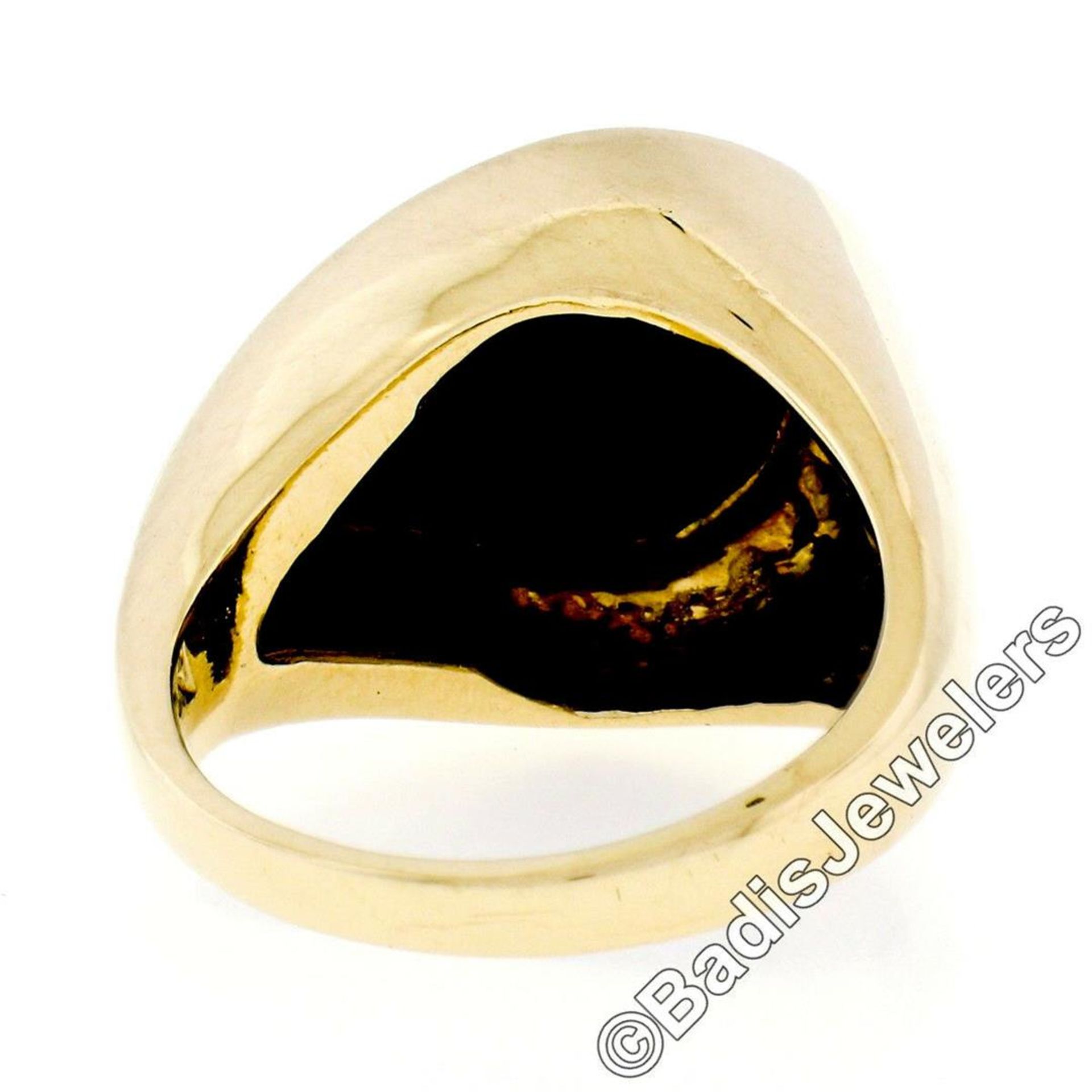 18kt Yellow Gold Pear Cabochon Black Onyx and Channel Set Diamond Ring - Image 8 of 8