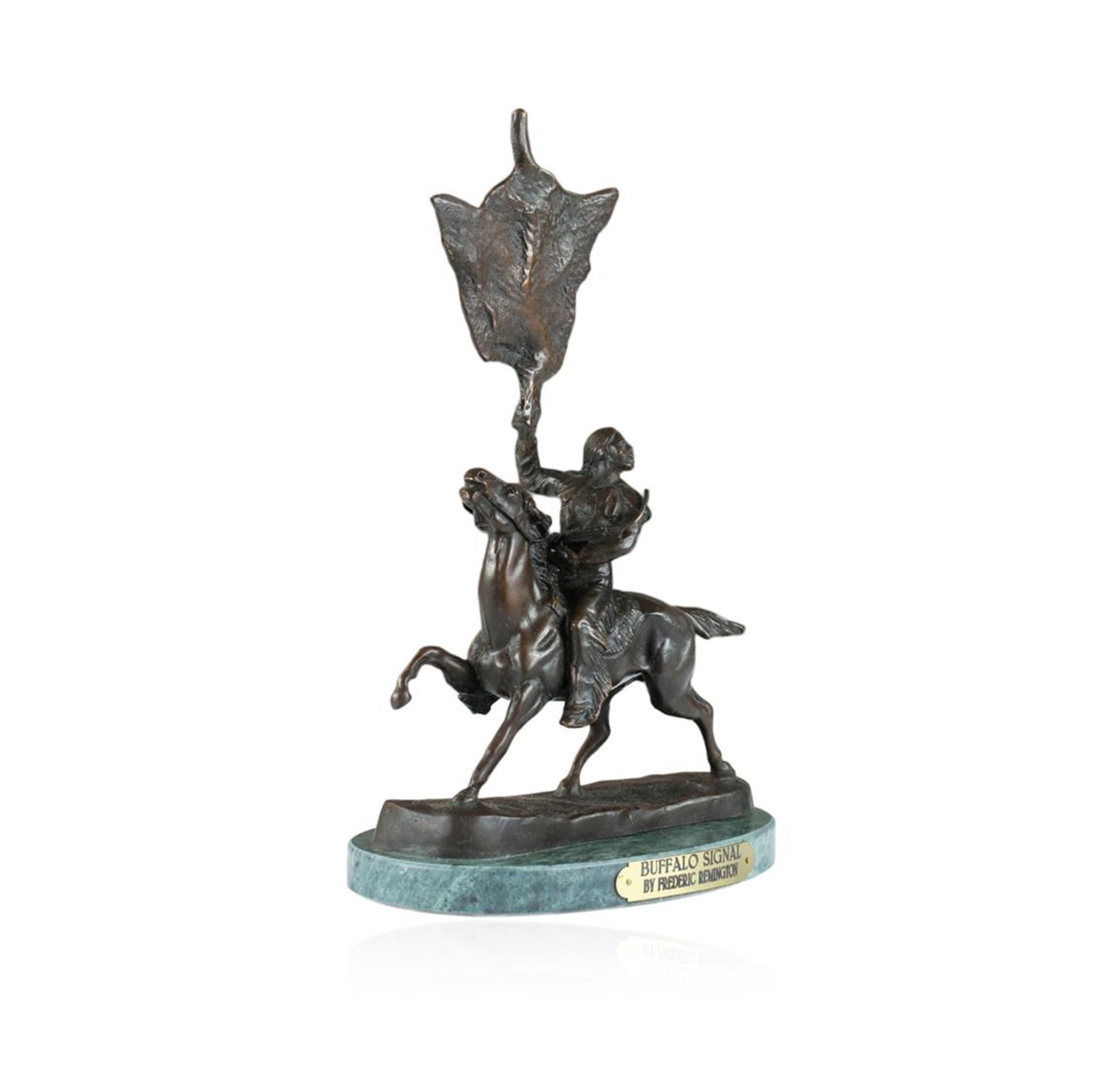 Buffalo Signal Bronze Replica By Frederic Remington - Image 3 of 3