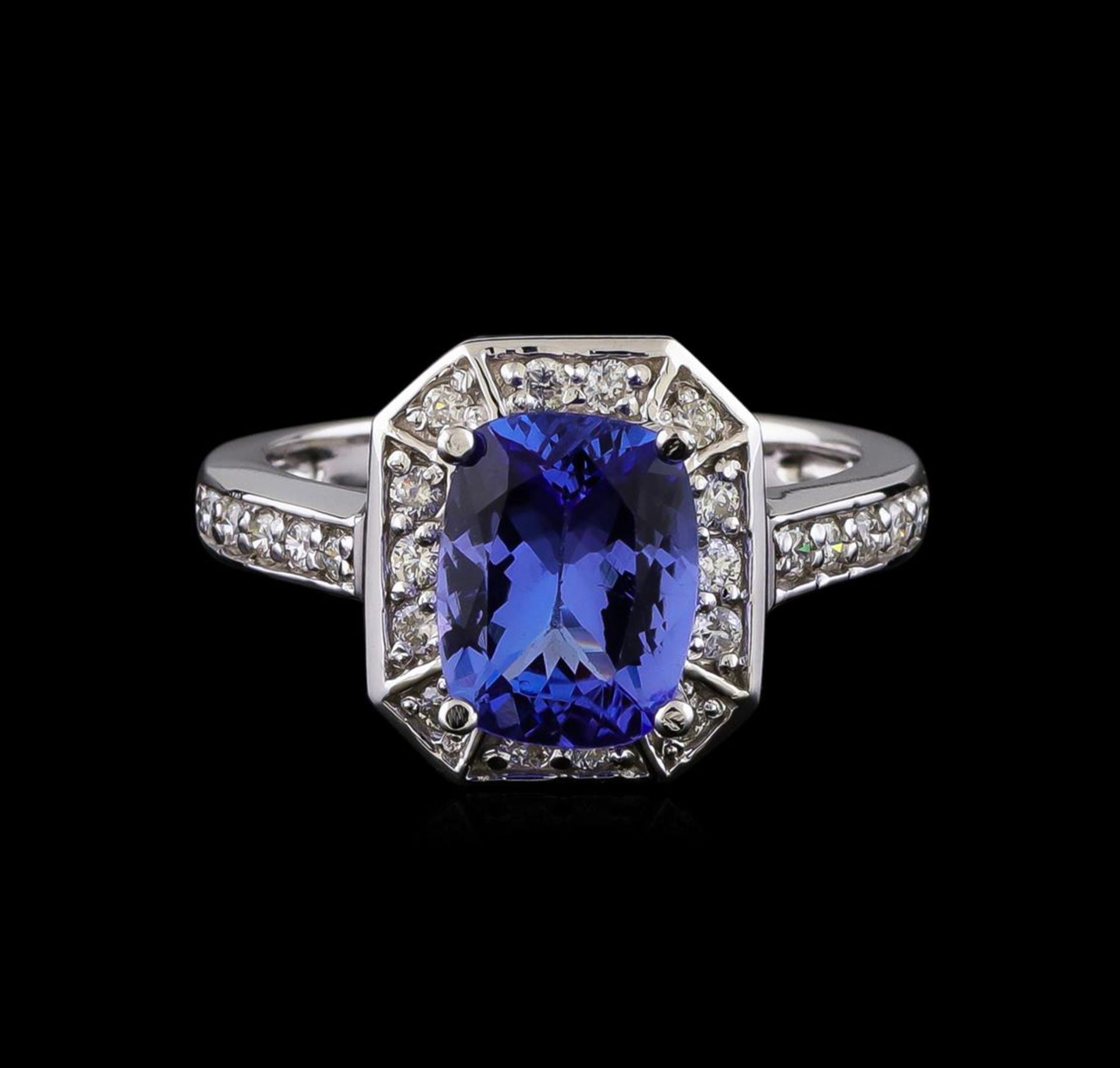 2.12 ctw Tanzanite and Diamond Ring - 14KT White Gold - Image 2 of 4