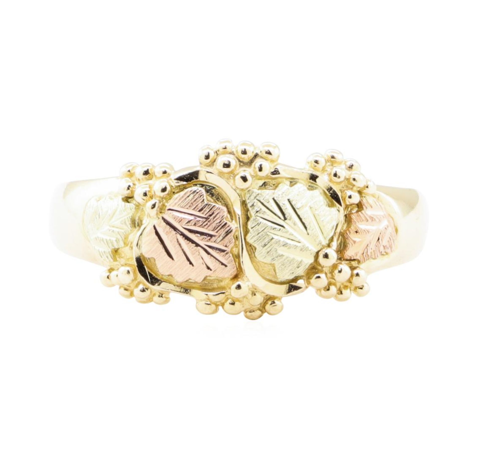 Black Hills Gold Motif Ring - 10KT Yellow, Pink, and Green Gold - Image 2 of 4