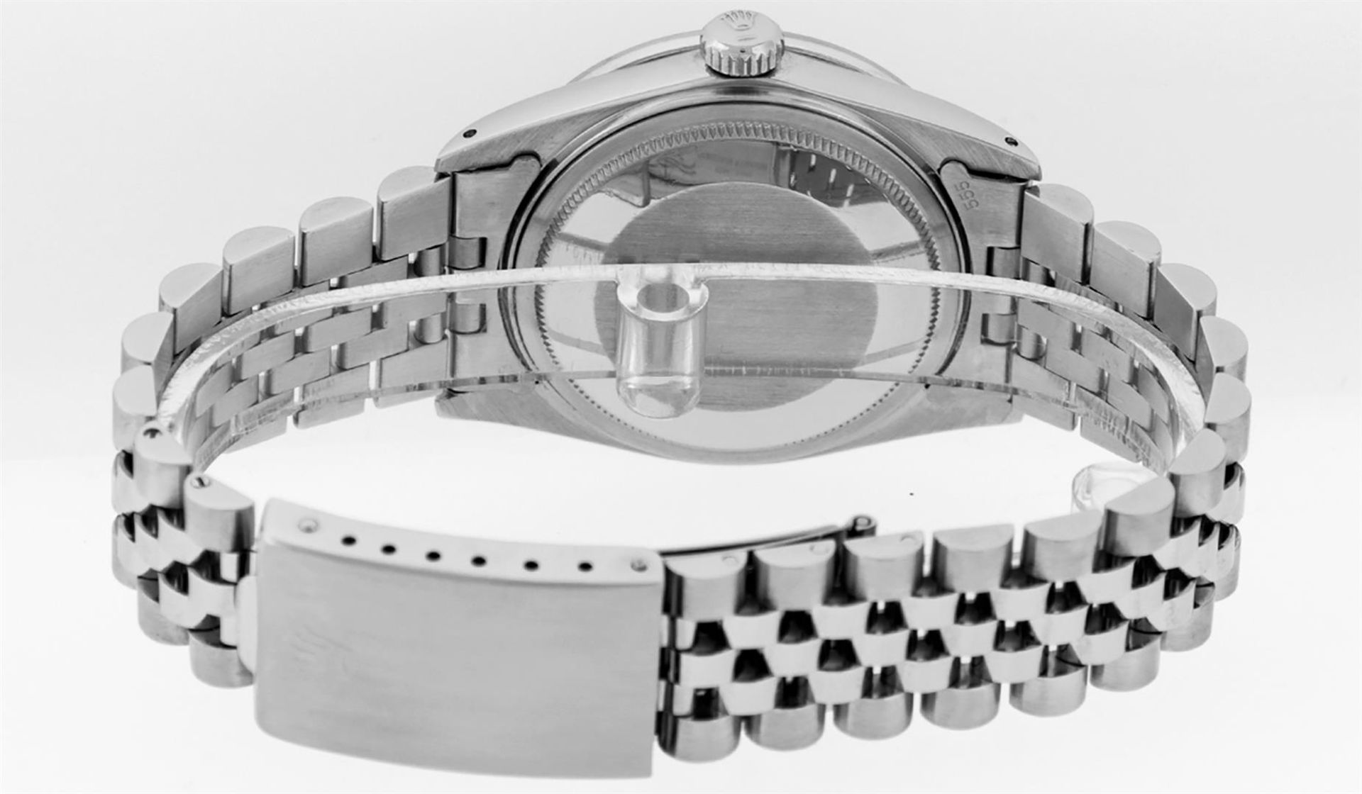 Rolex Mens Stainless Steel Diamond Lugs Purple Diamond & Ruby Datejust Wristwatc - Image 8 of 9