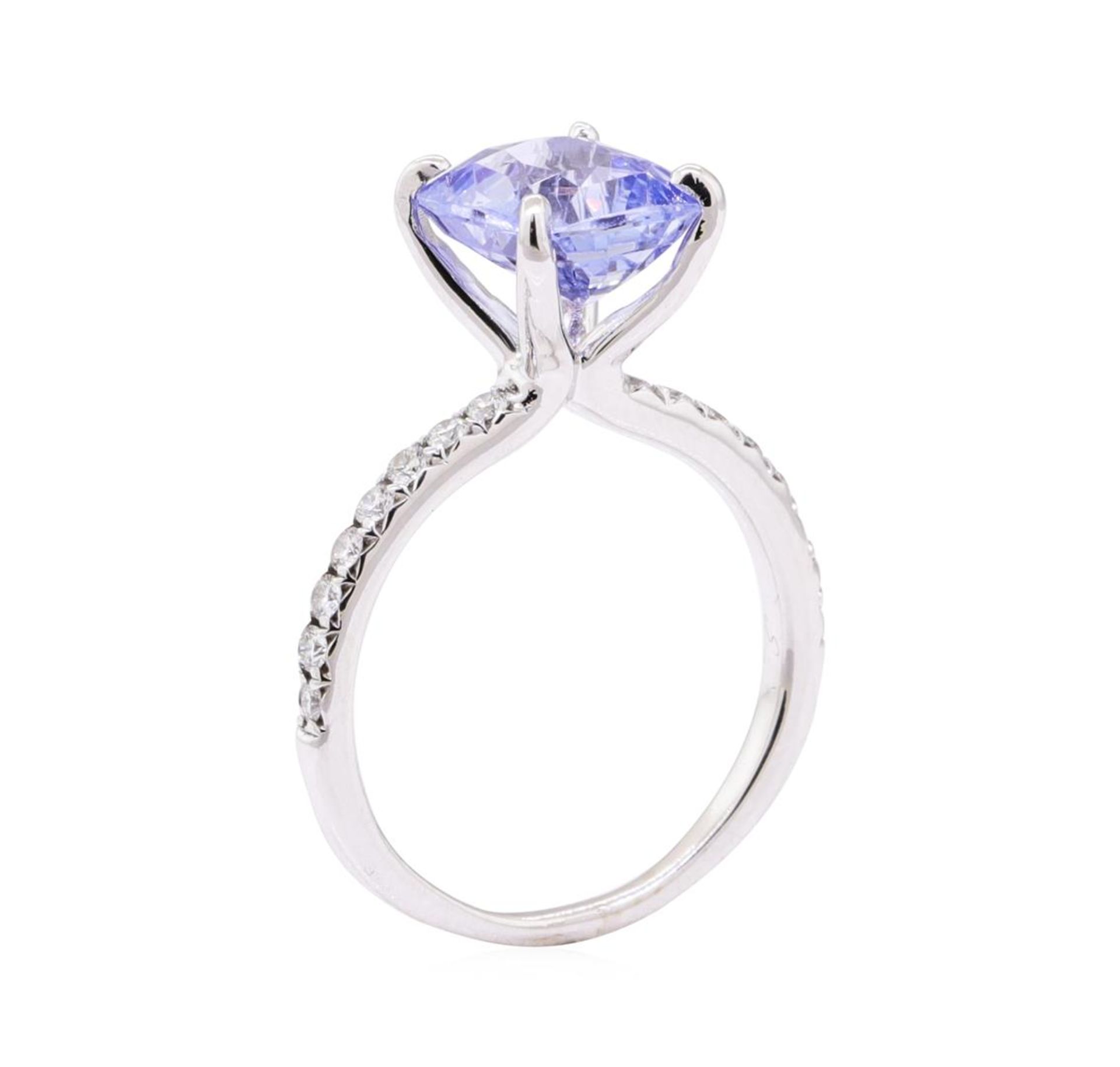 3.12 ctw Blue Sapphire and Diamond Ring - 18KT White Gold - Image 4 of 4