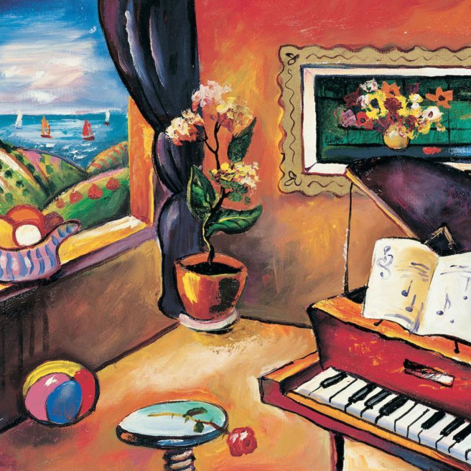 Oleg Nikulov, "Piano with Countryside View" Hand Signed Limited Edition Giclee o - Image 2 of 2