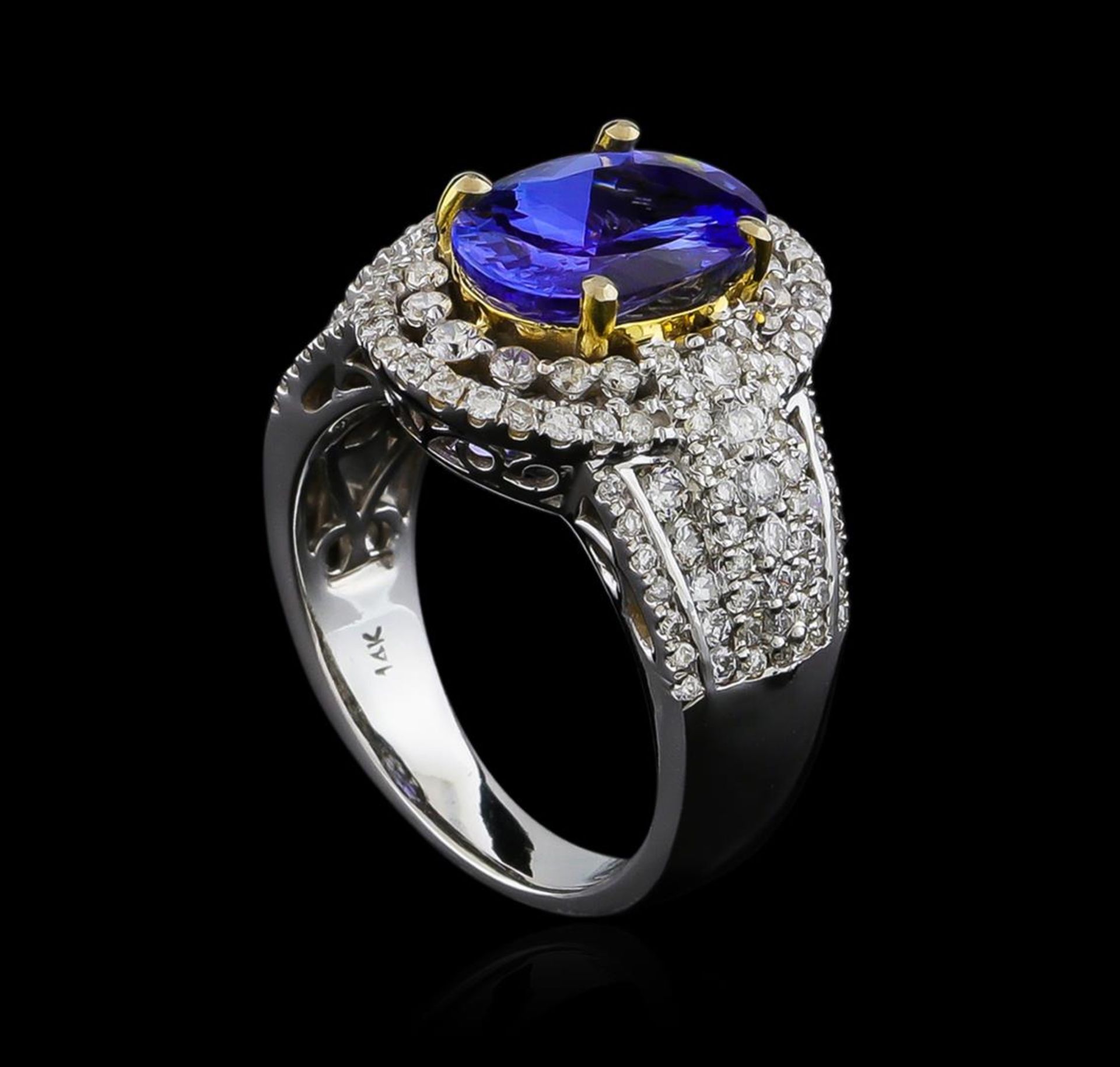 14KT Two-Tone Gold 4.12 ctw Tanzanite and Diamond Ring - Image 4 of 5