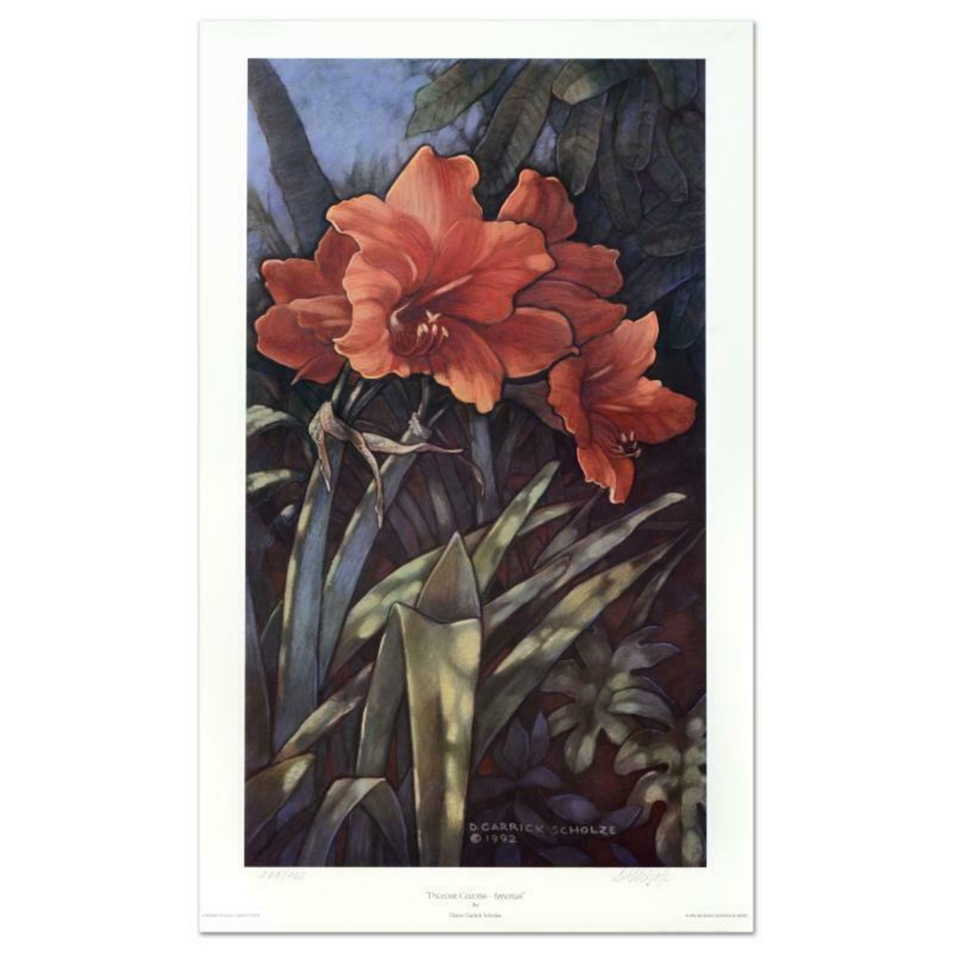 Diane Garrick Scholze, "Paradise Garden-Amaryllis" Limited Edition Lithograph, N