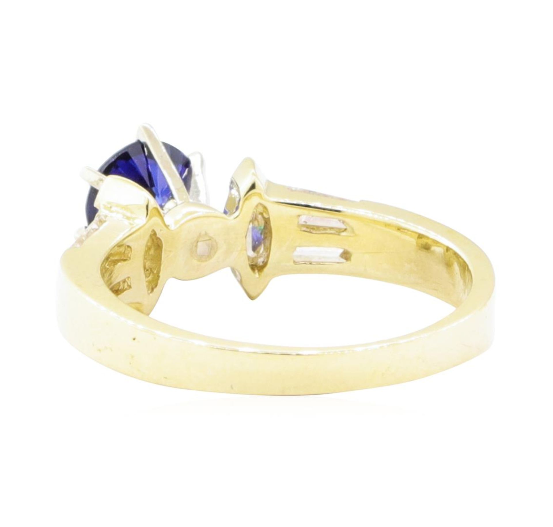 1.39 ctw Sapphire and Diamond Ring - 14KT Yellow Gold - Image 3 of 4