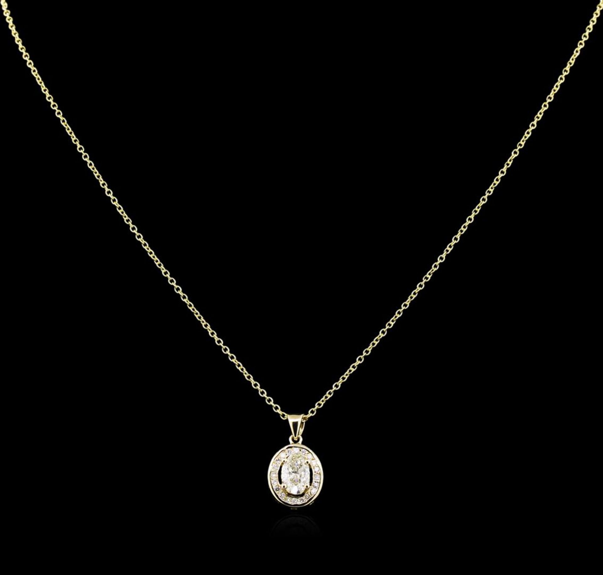 1.23 ctw Diamond Pendant With Chain - 14KT White Gold - Image 2 of 3