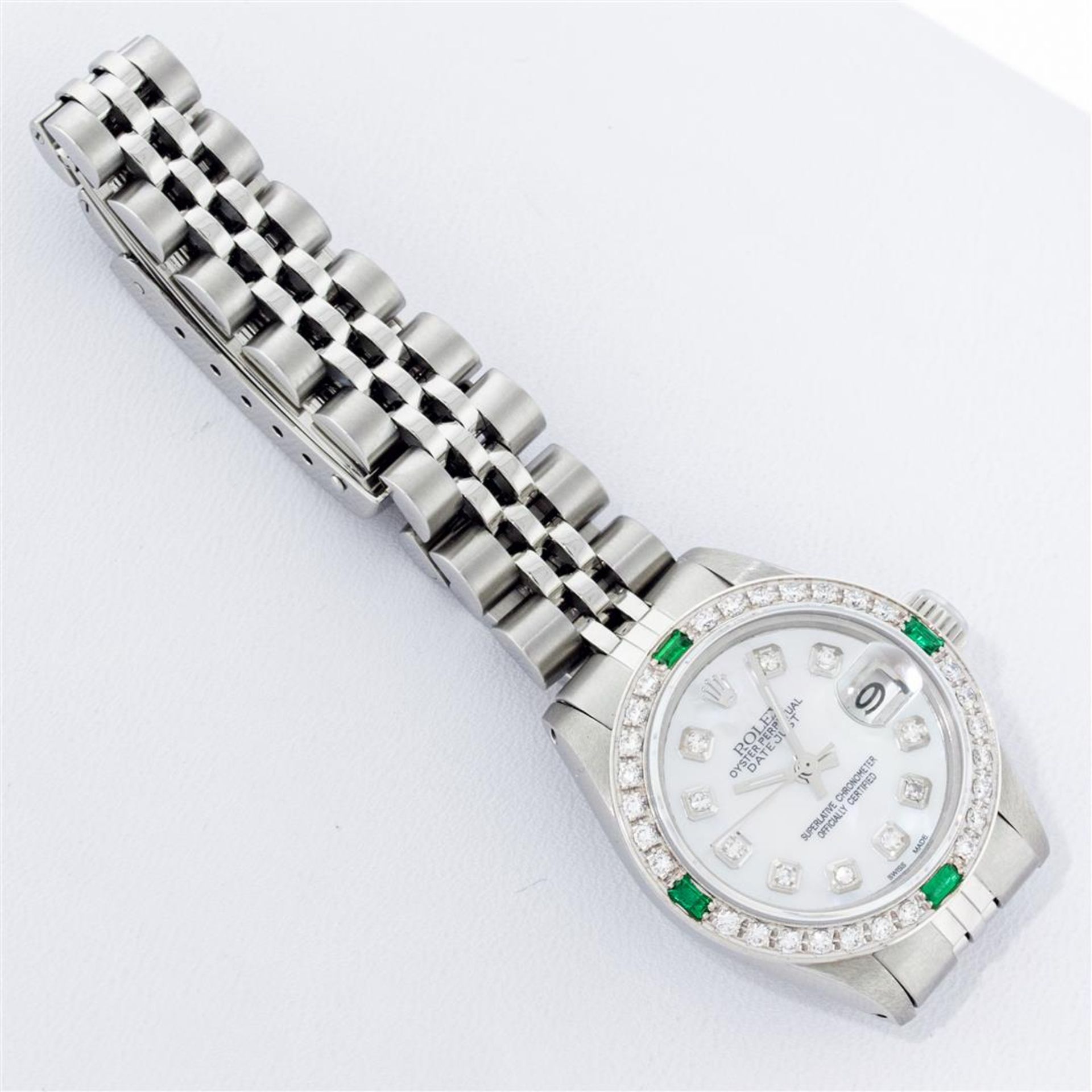 Rolex Ladies Stainless Steel Mother Of Pearl Diamond 26MM Datejust Wristwatch - Image 6 of 9