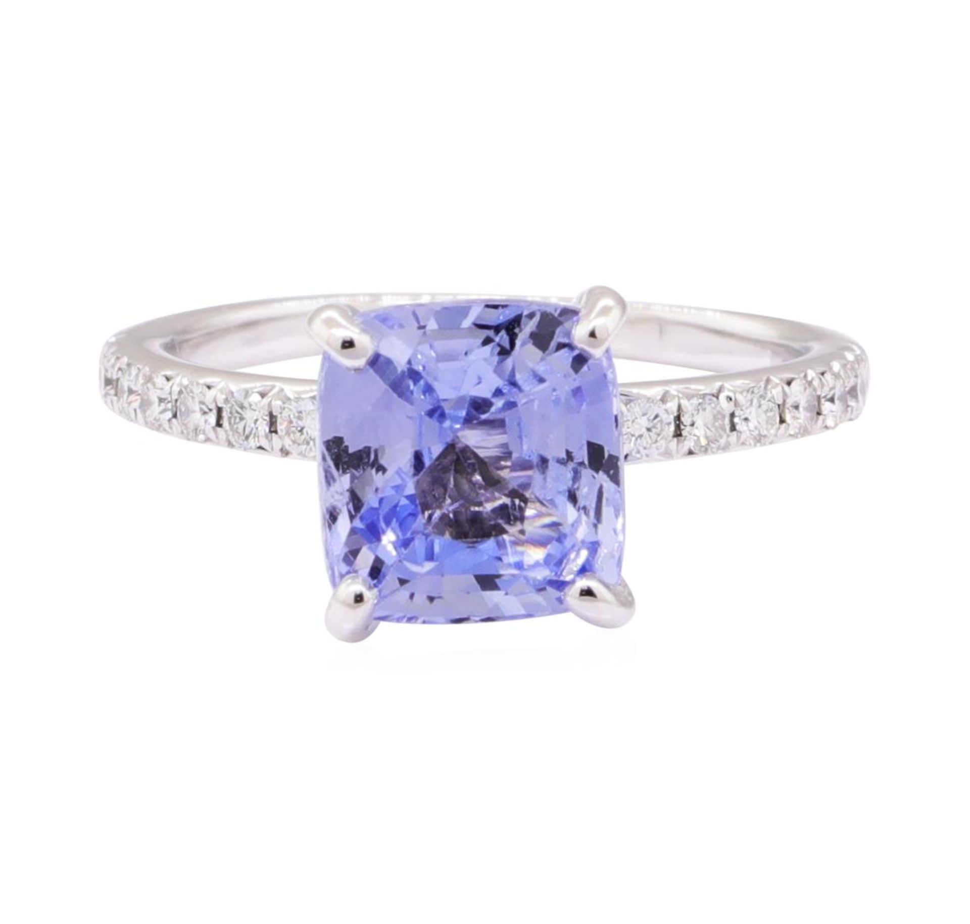 3.12 ctw Blue Sapphire and Diamond Ring - 18KT White Gold - Image 2 of 4