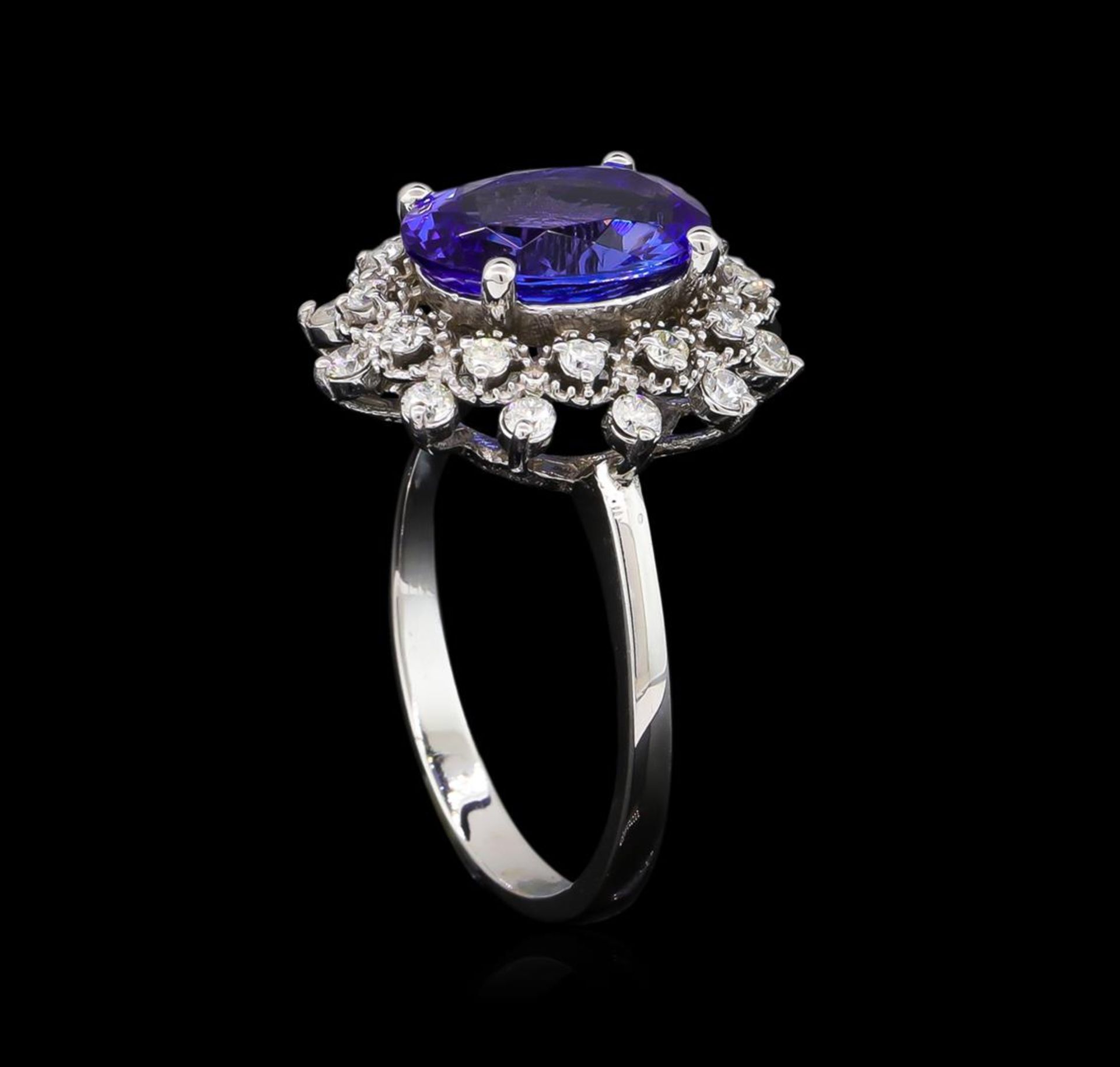 3.08 ctw Tanzanite and Diamond Ring - 14KT White Gold - Image 4 of 5