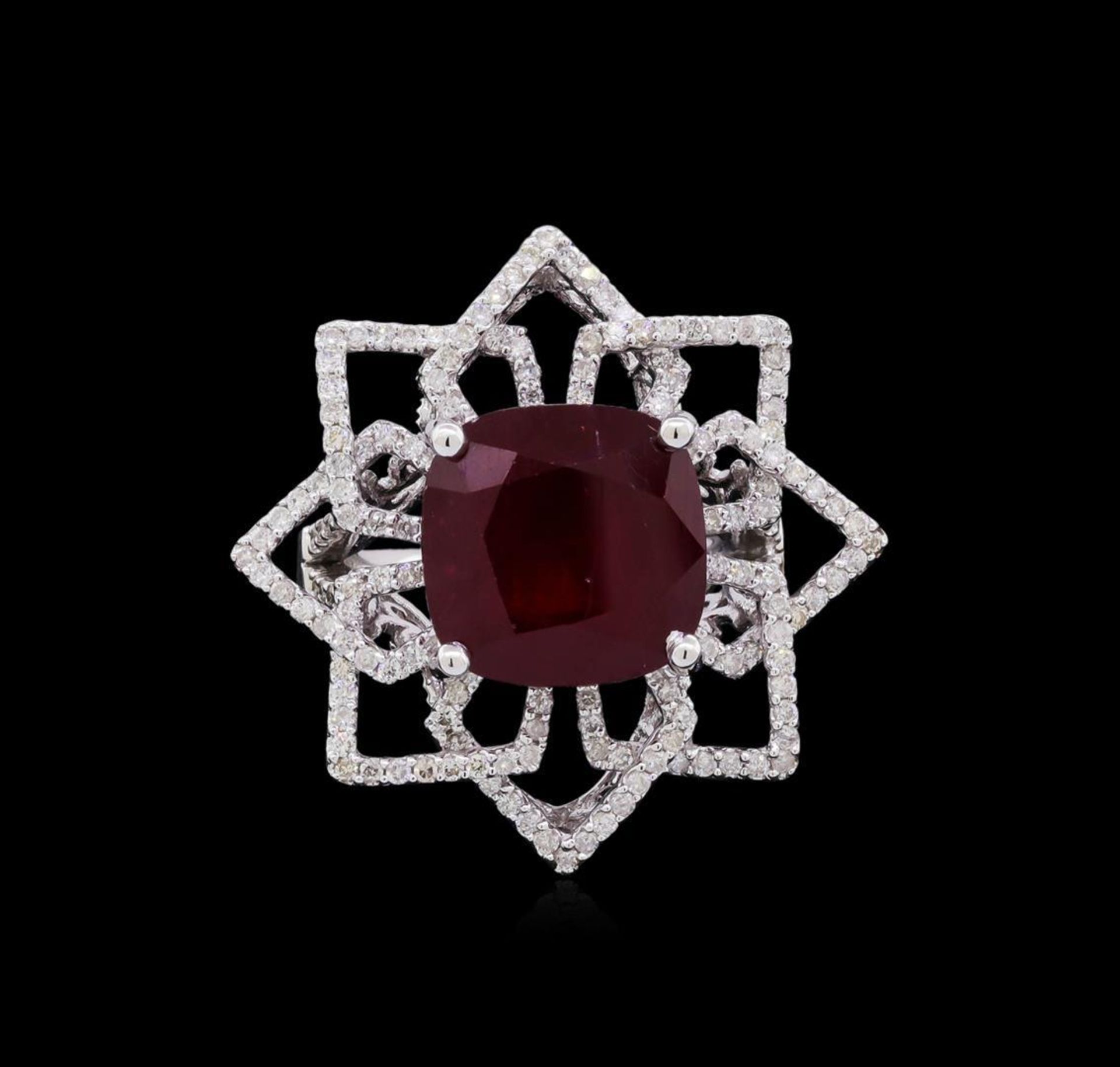 14KT White Gold 11.02 ctw Ruby and Diamond Ring - Image 2 of 5