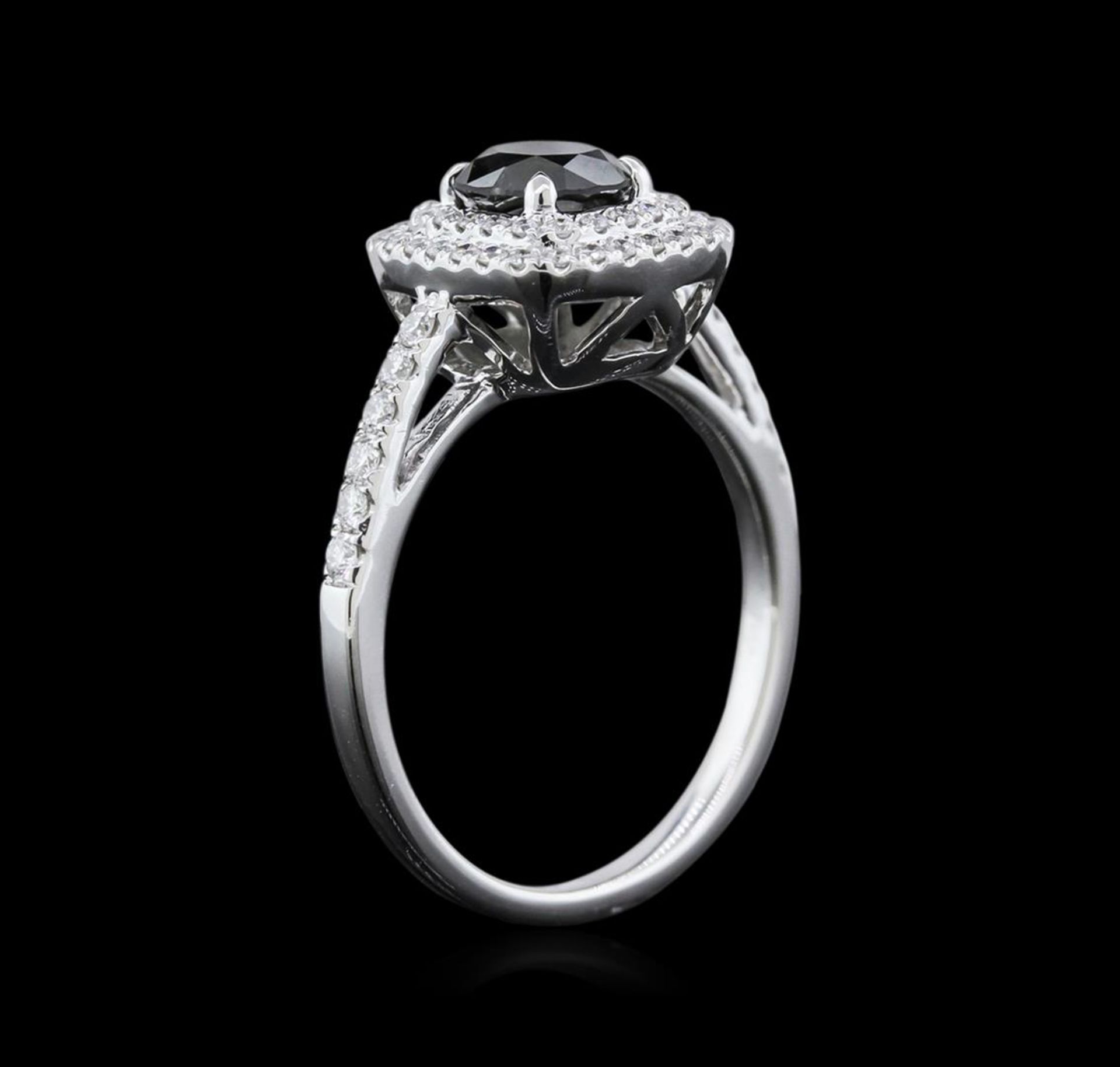 1.23 ctw Black Diamond Ring - 14KT White Gold - Image 3 of 4