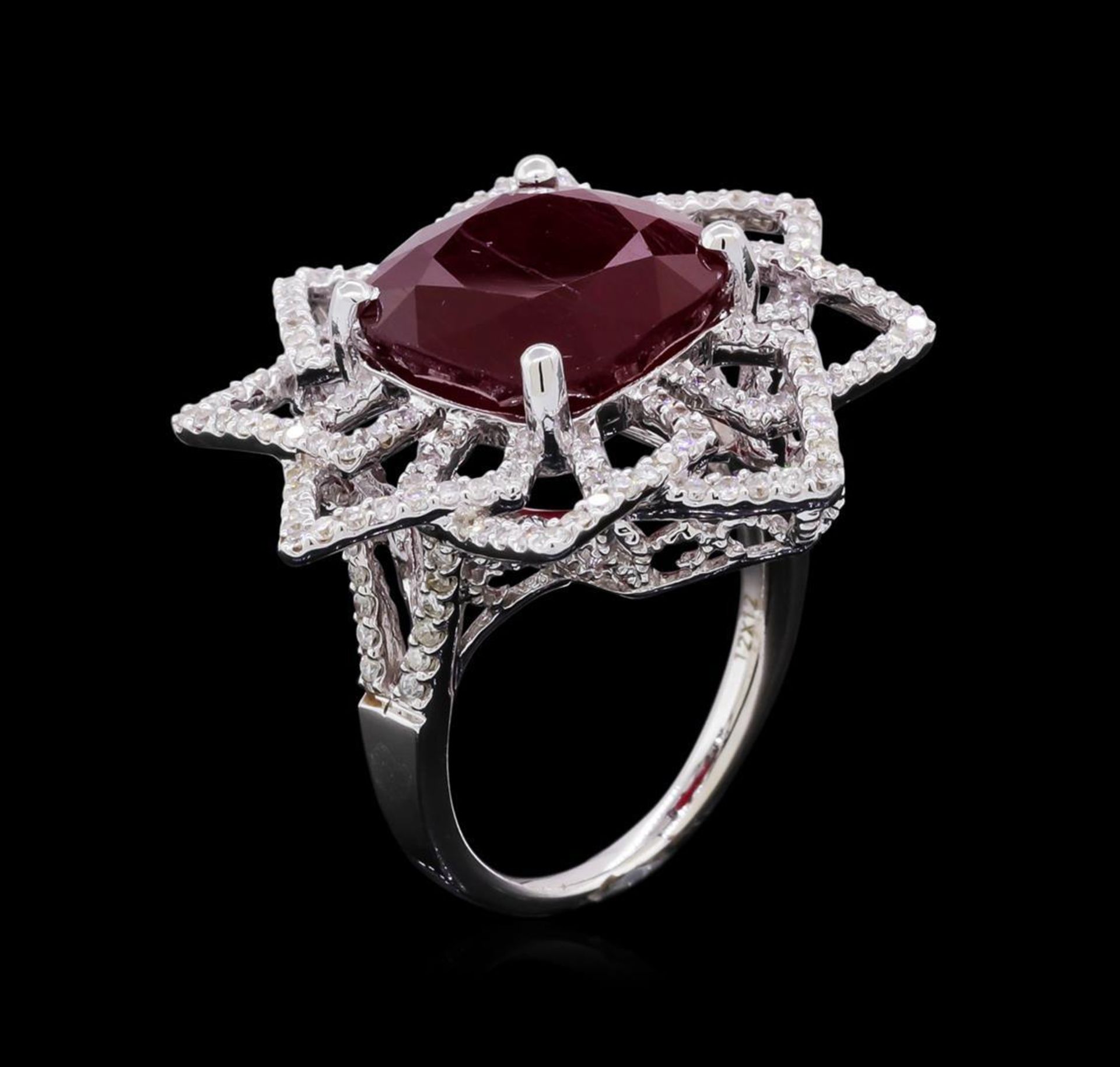 14KT White Gold 11.02 ctw Ruby and Diamond Ring - Image 4 of 5