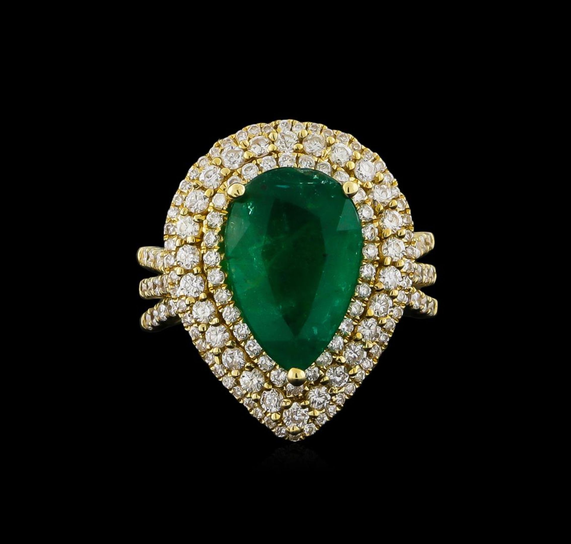 14KT Yellow Gold 4.10 ctw Emerald and Diamond Ring - Image 2 of 5